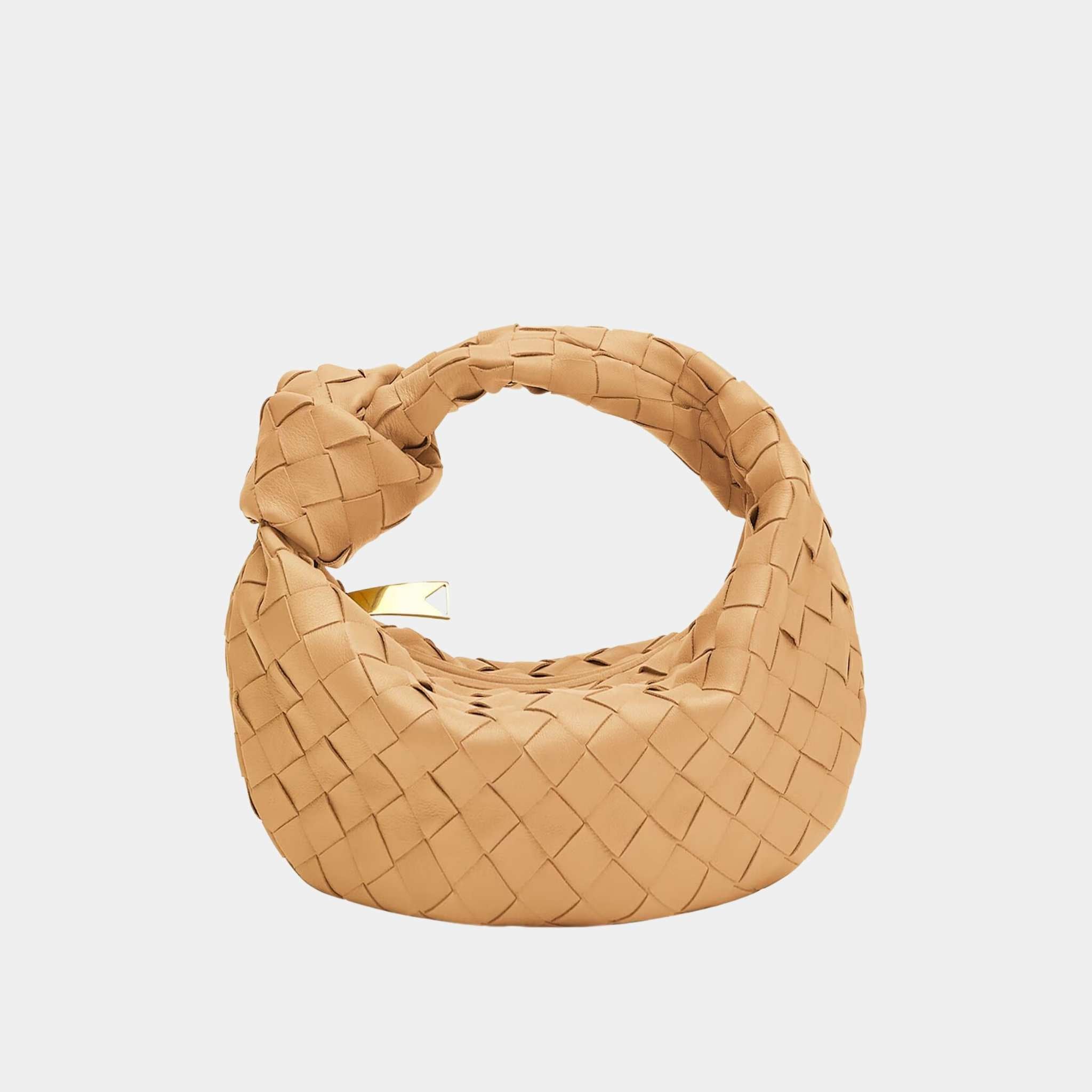 Bottega Veneta Mini Jodie Handbag, Almond, Front