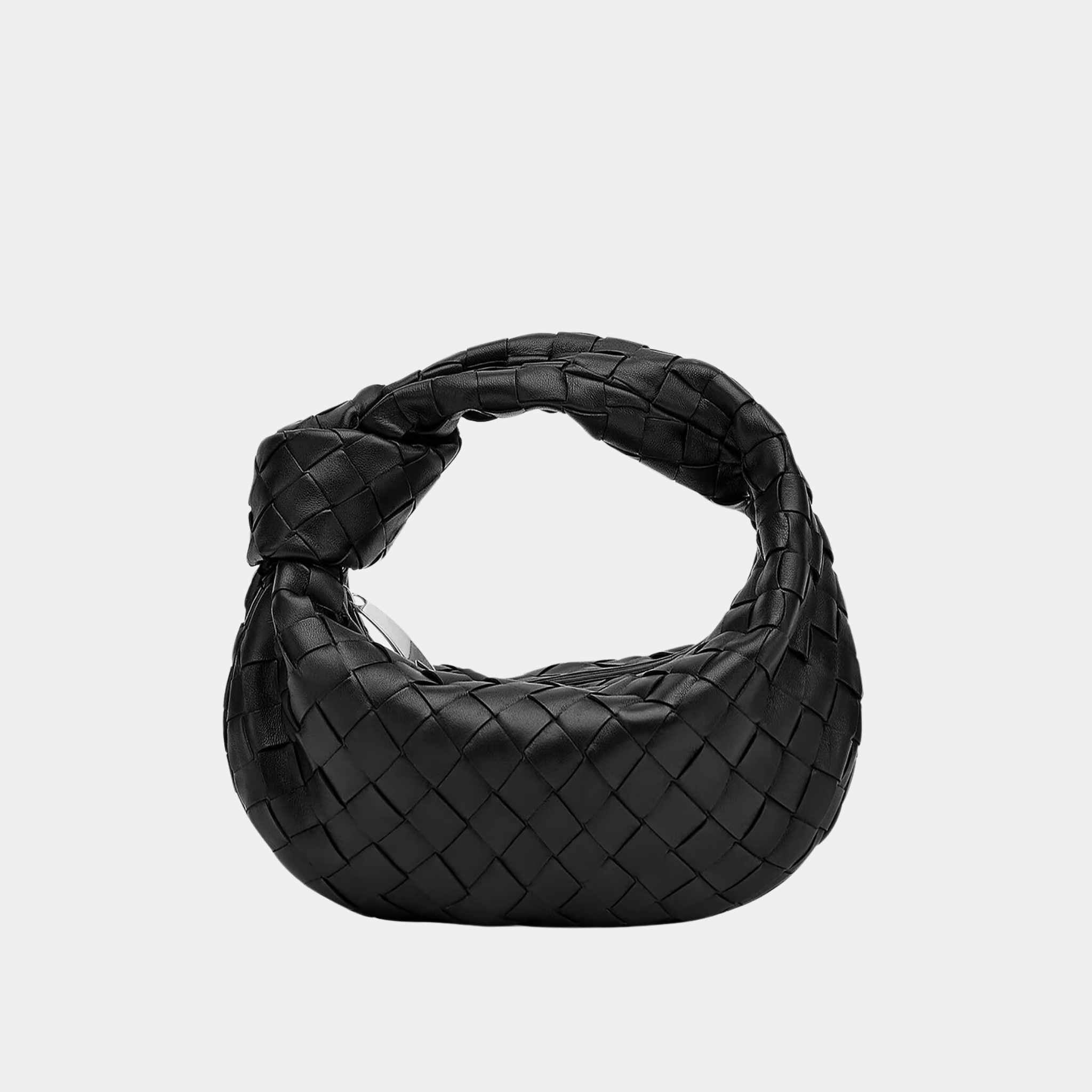 Bottega Veneta Mini Jodie Handbag, Black, Front