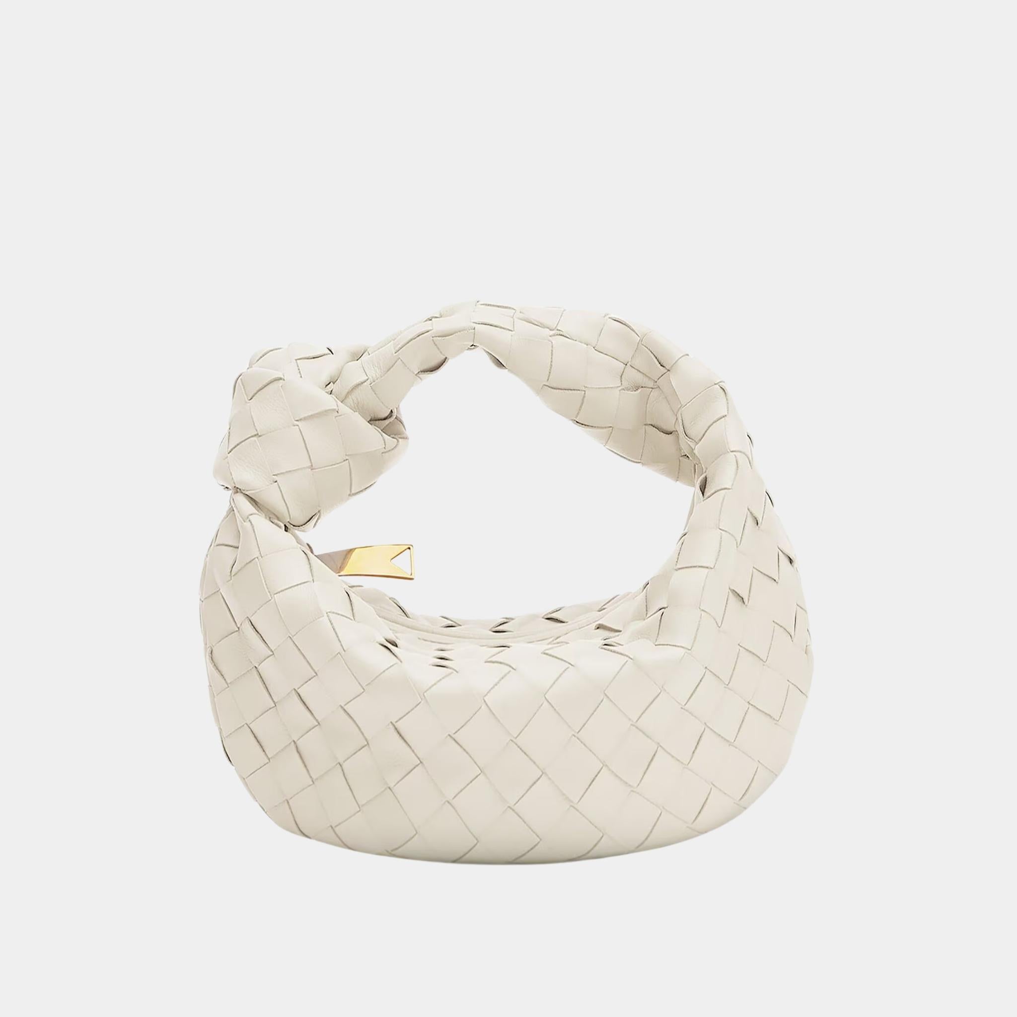 Bottega Veneta Mini Jodie Handbag, Chalk, Front