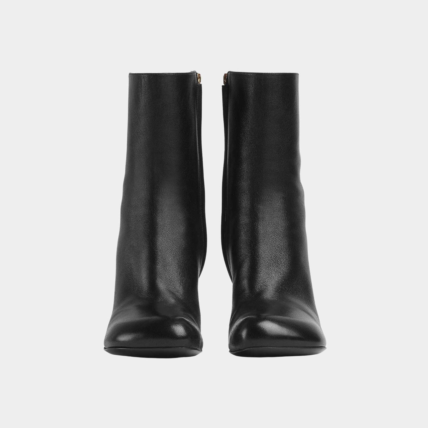 Bottega Veneta Nico Ankle Boot Lamskin with Sculpted Silhouette, Black, Front