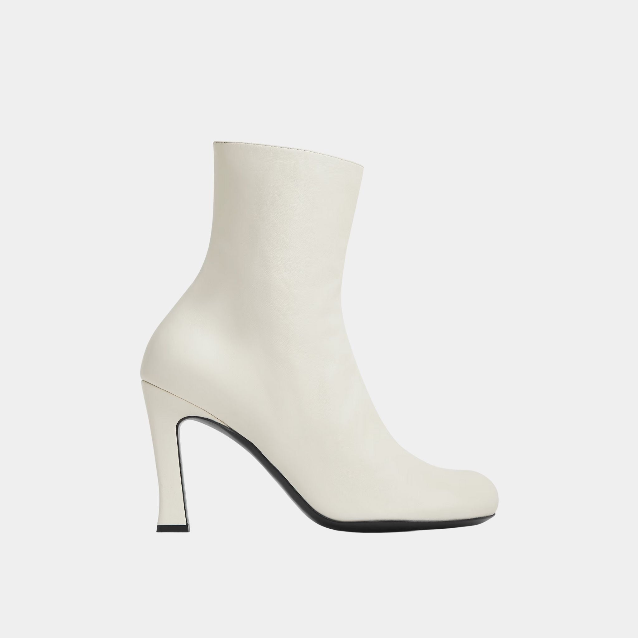 Bottega Veneta Nico Ankle Boot Lamskin with Sculpted Silhouette, White, Back