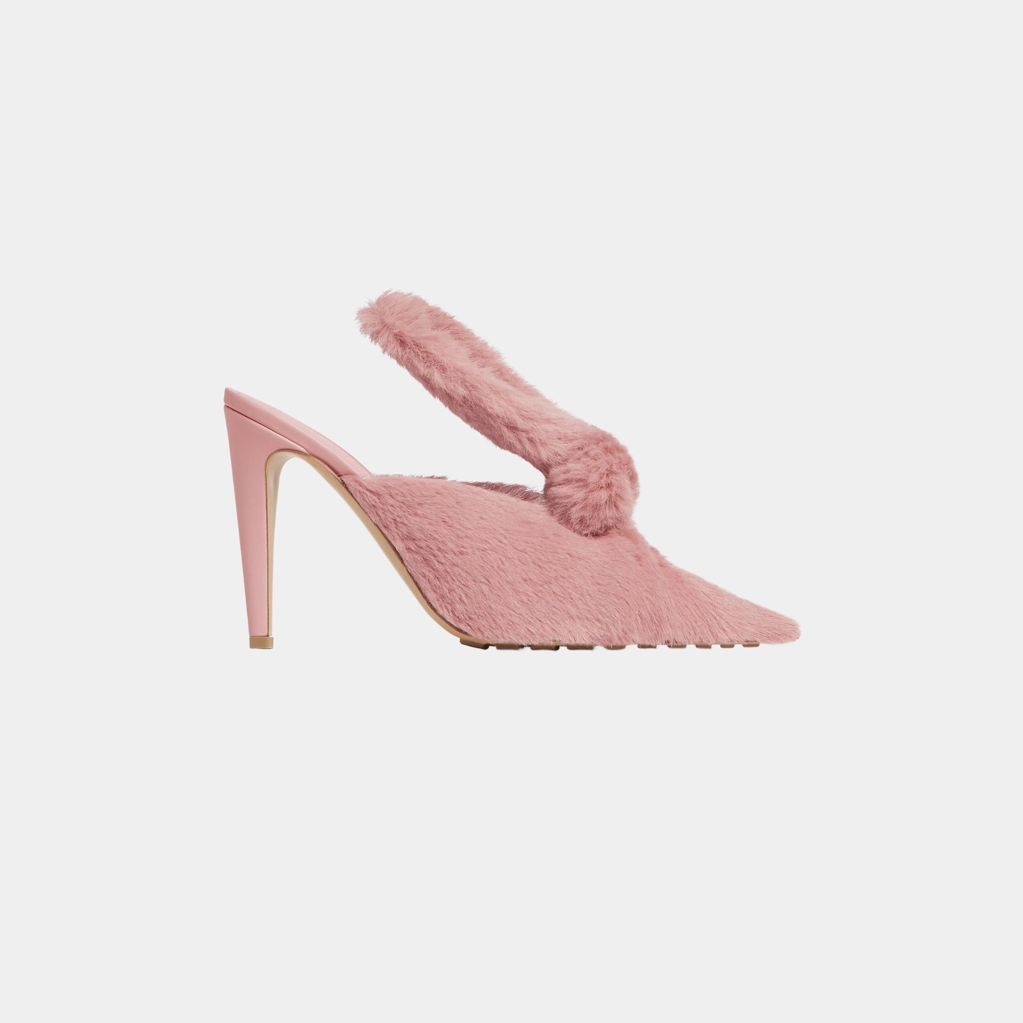 Bottega Veneta Punta Mule Pump Rabbit-inspired Solf Calf Hair, Rosette, Side