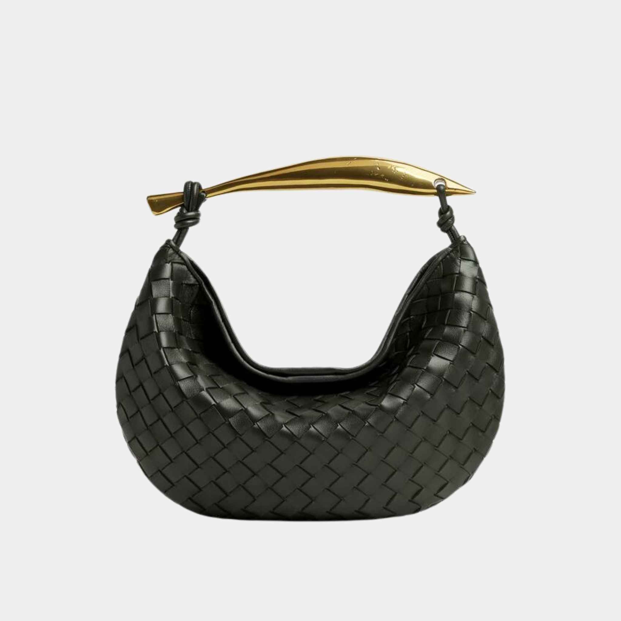 Bottega Veneta Sardine Handbag, Dark Green, Front View