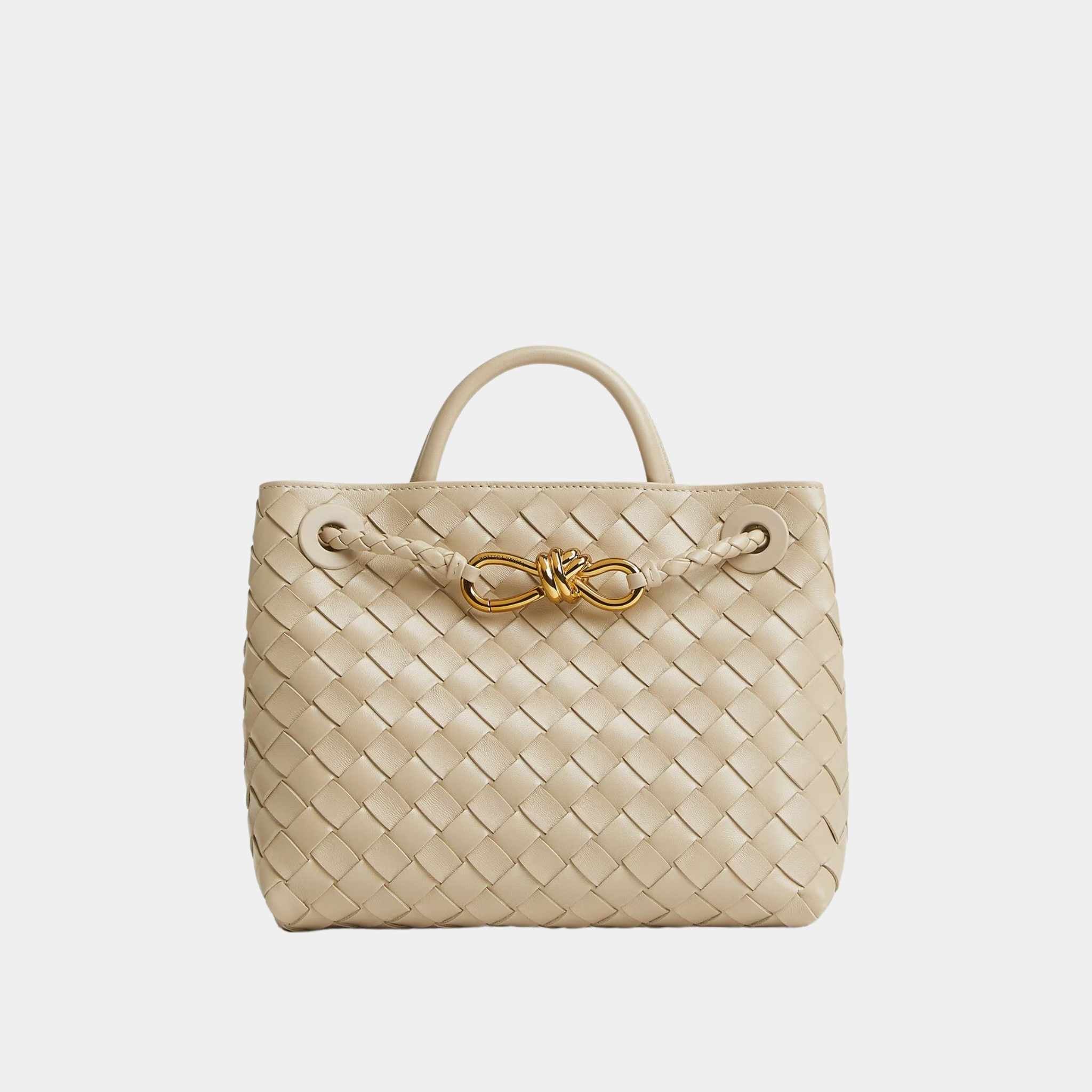 Bottega Veneta Small Andiamo, Ecru, Front