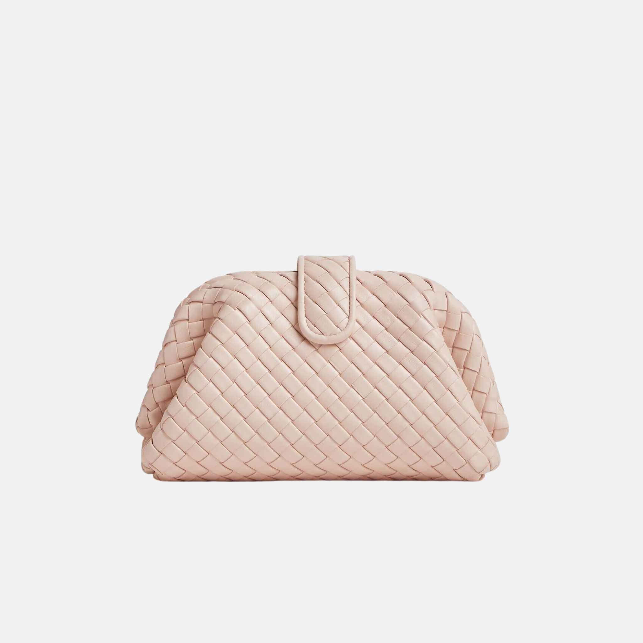 Bottega Veneta Small Lauren 1980 Clutch In Padded Intrecciato Leather, Cameo, Back