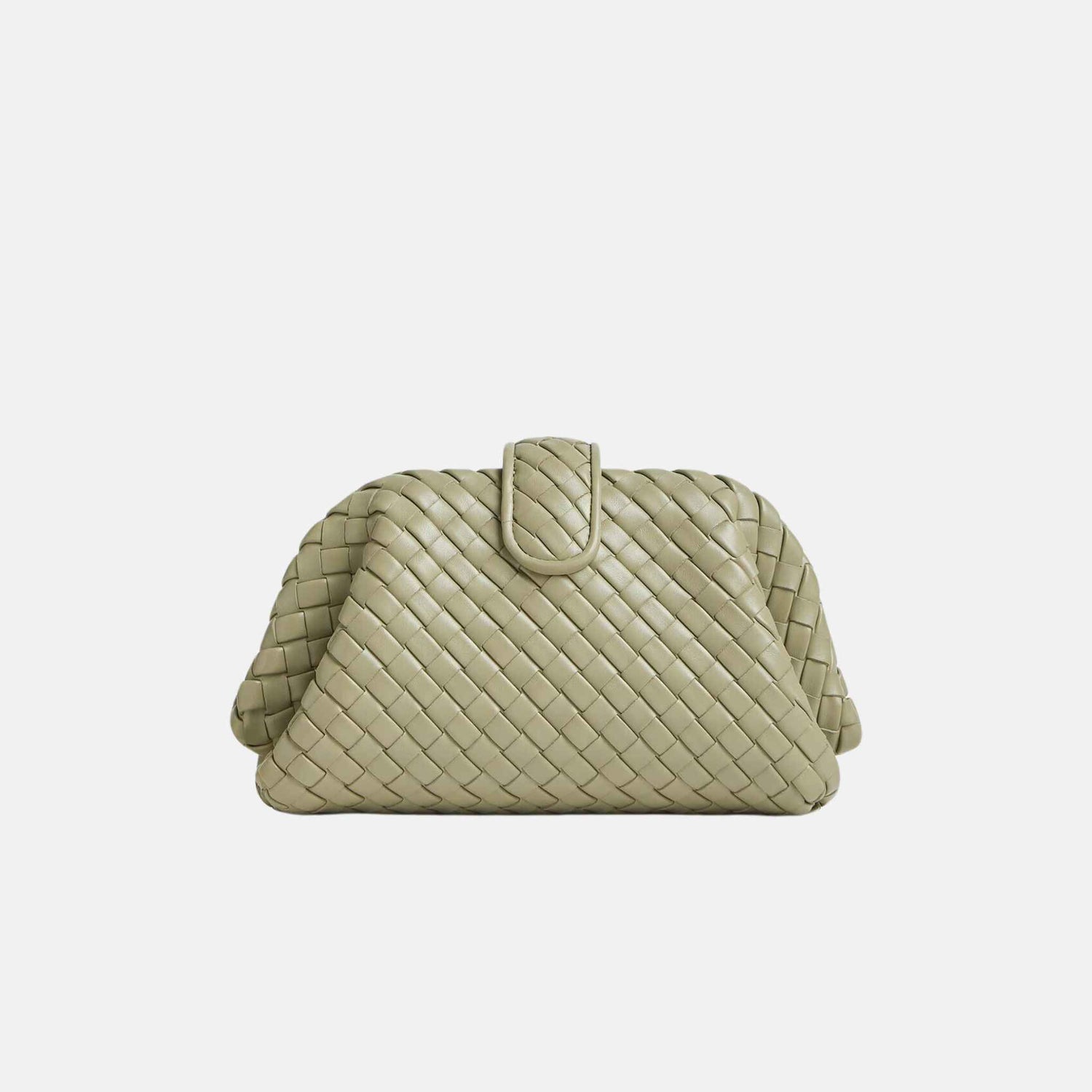 Bottega Veneta Small Lauren 1980 Clutch In Padded Intrecciato Leather, Travertine, Back