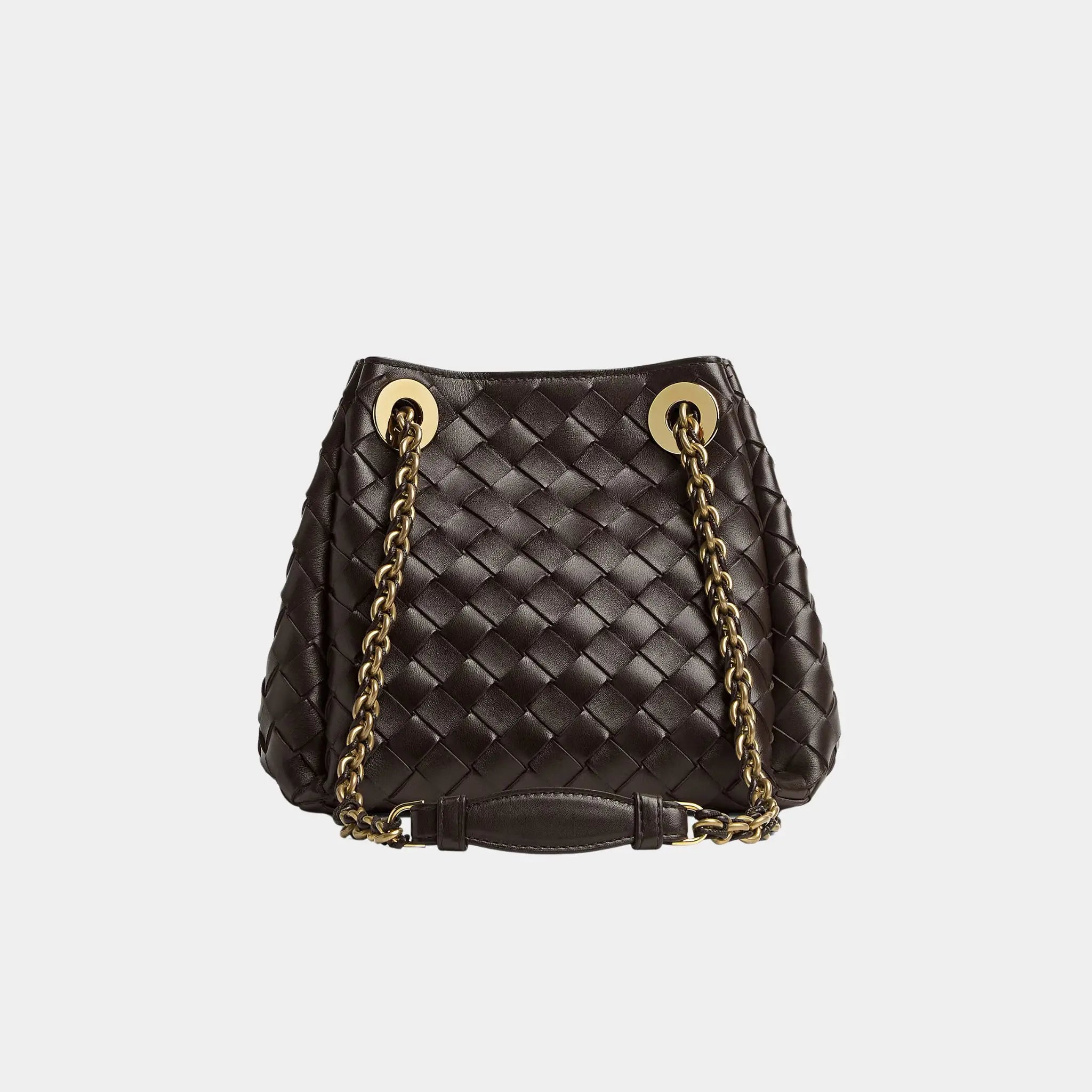 Bottega Veneta Small Parachute Chain Supple Intrecciato Leather, Fondant, Front