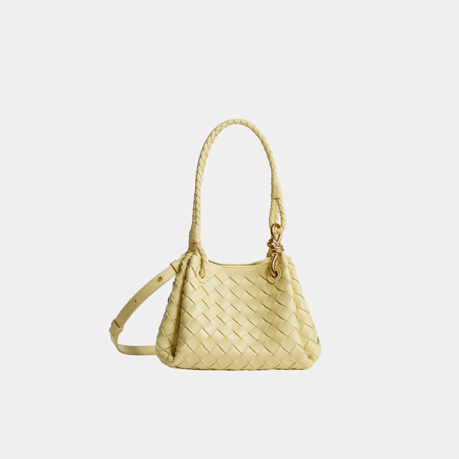 Bottega Veneta Small Parachute Shoulder Bag, Butter Yellow, Front