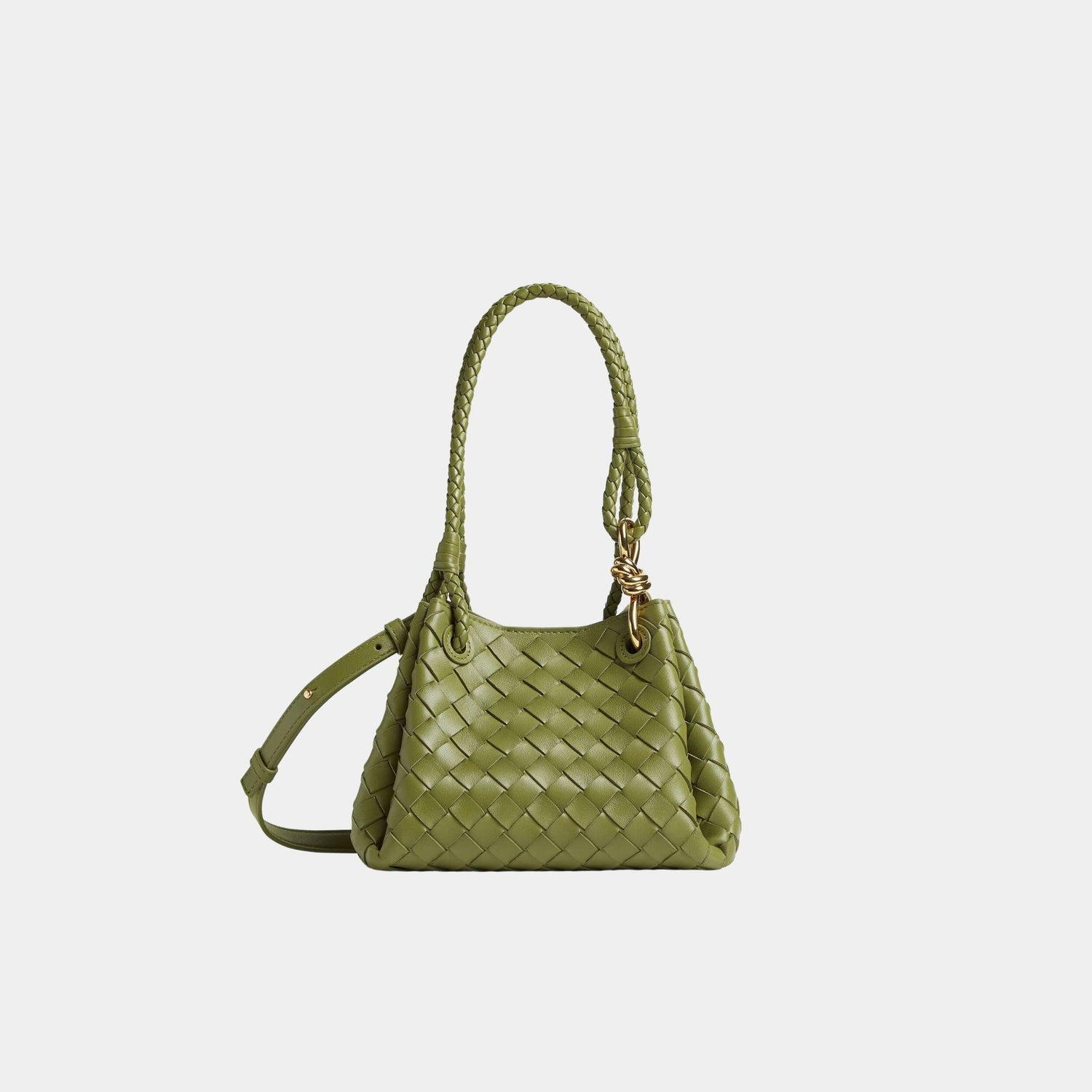 Bottega Veneta Small Parachute Shoulder Bag, Matcha, Front