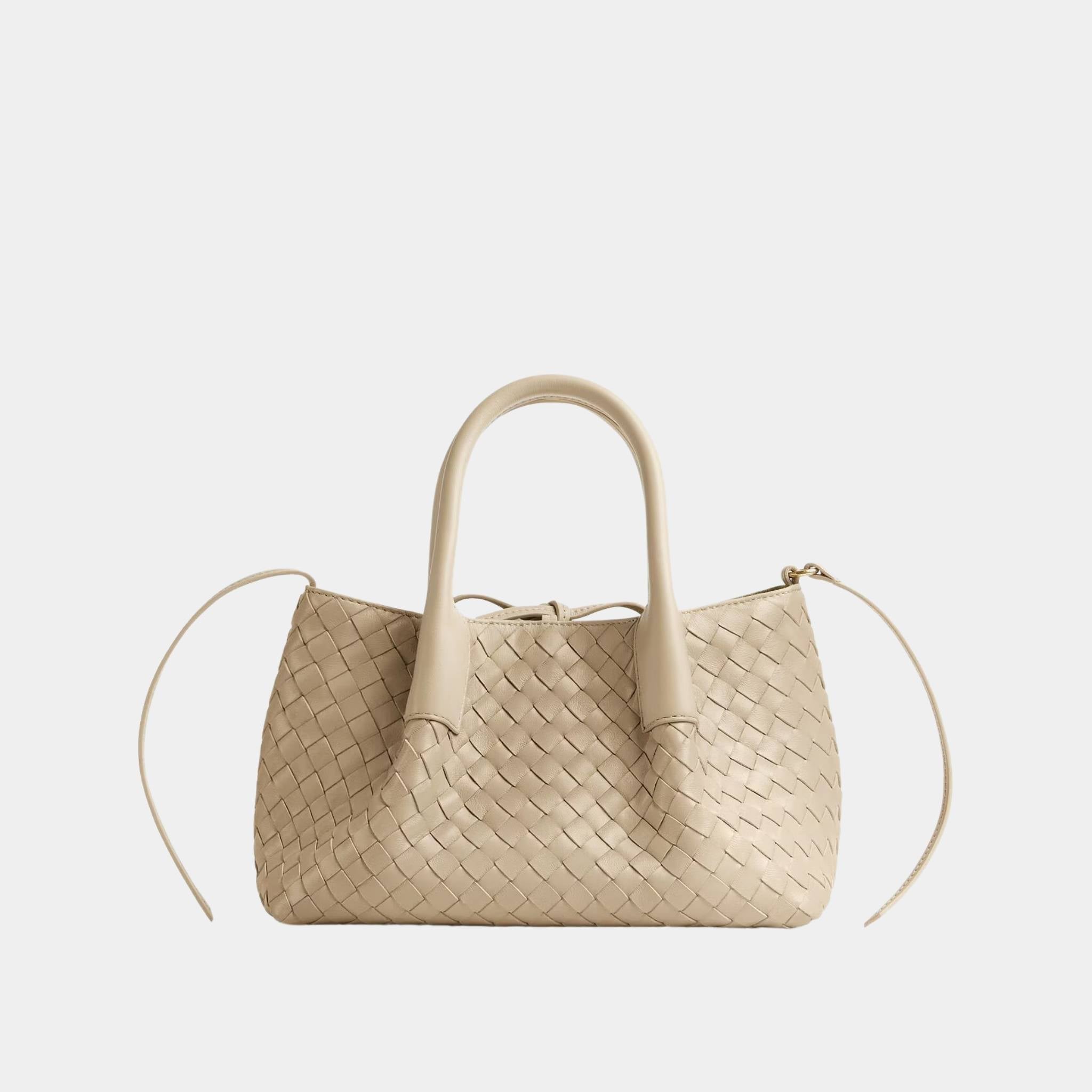 Bottega Veneta Small Pinacoteca Tote Bag, Ecru, Matcha, Front