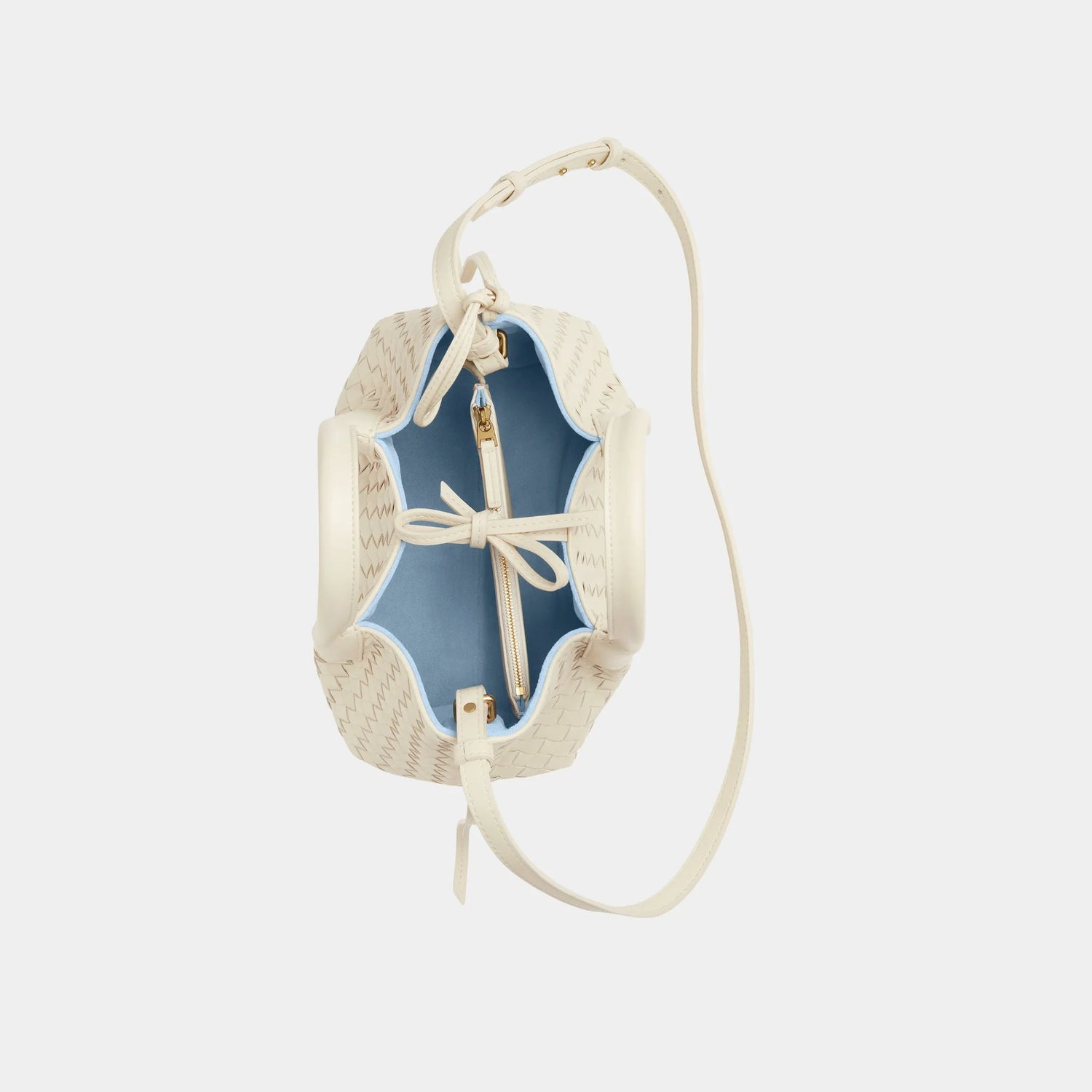 Bottega Veneta Small Pinacoteca Tote Bag, Sea Salt, Ice, Top