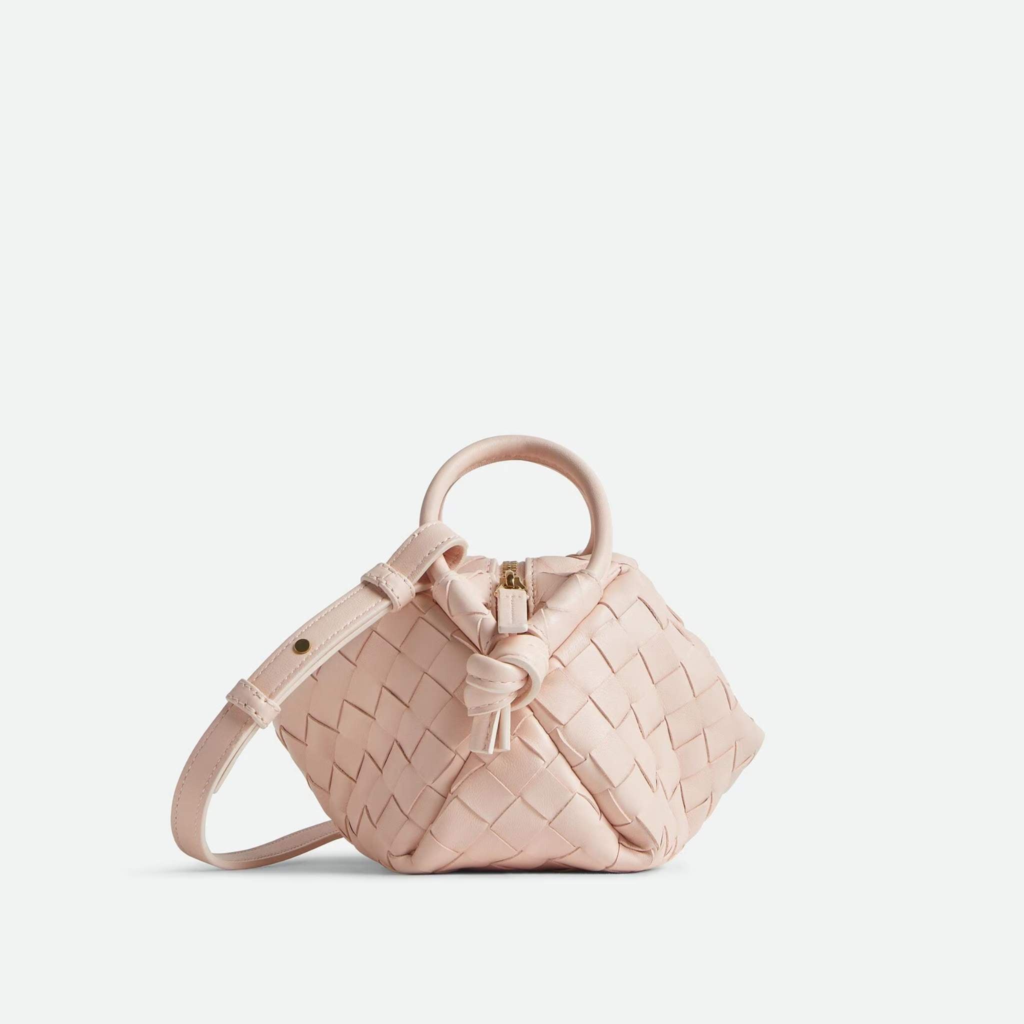 Bottega Veneta Top Handle Loop Cross Body Bag, Cameo, Side