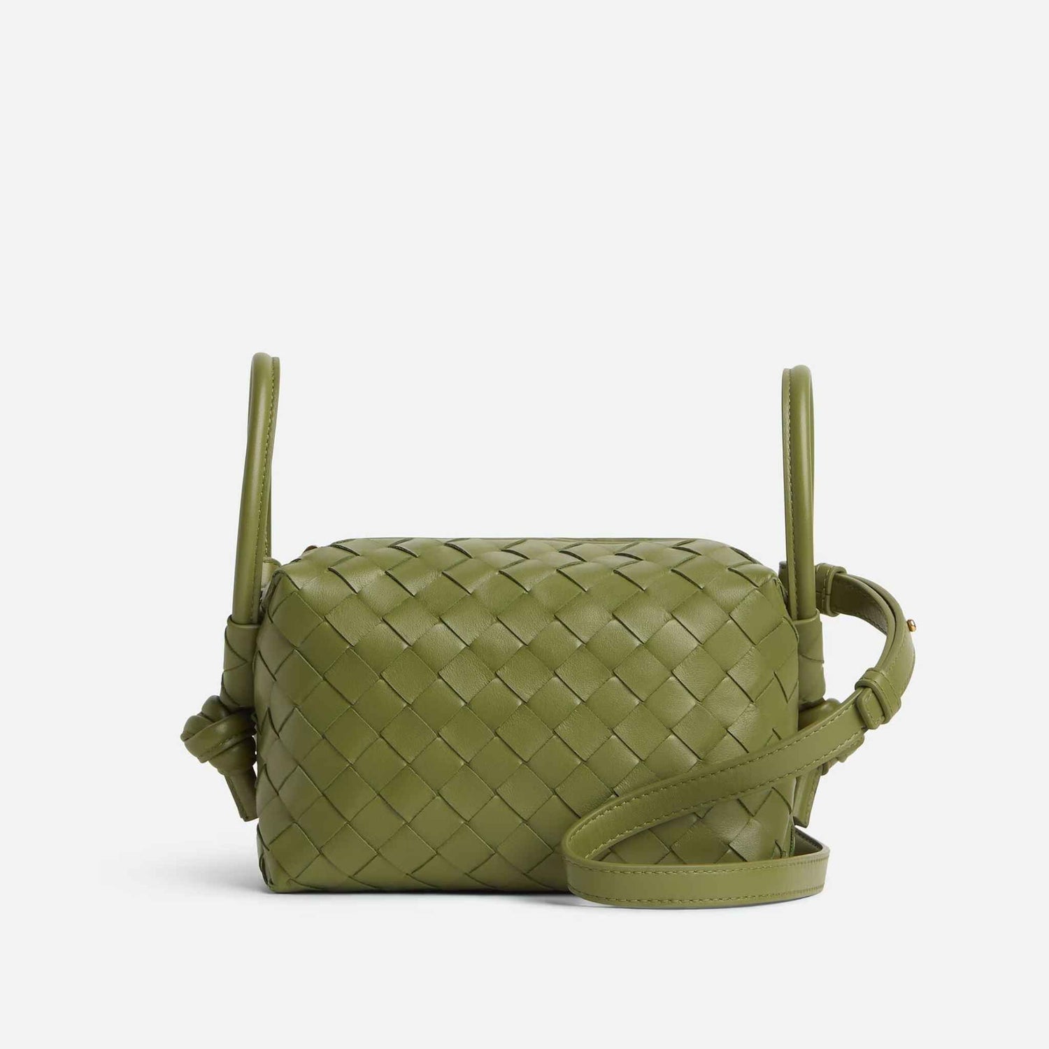 Bottega Veneta Top Handle Loop Cross Body Bag, Matcha, Back