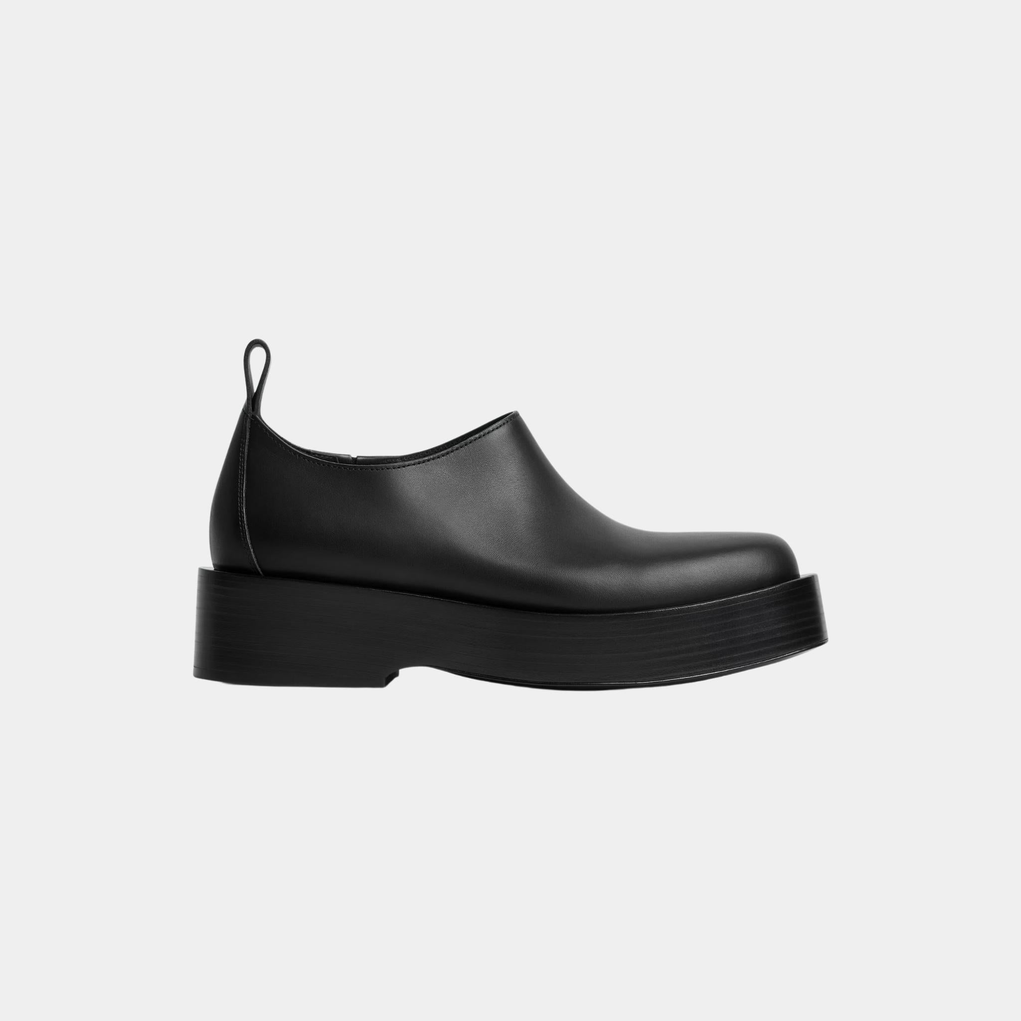 Bottega Veneta Torino Slip-On Shoe Smooth Calfskin Flatform Outsole, Black, Side