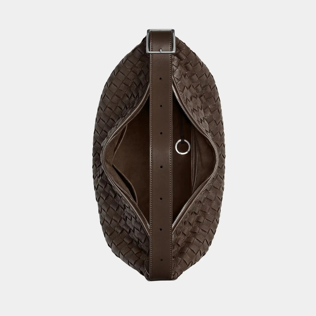 Bottega Veneta Traveler Hobo bag In Intrecciato Deer Skin, Old Wood, Top