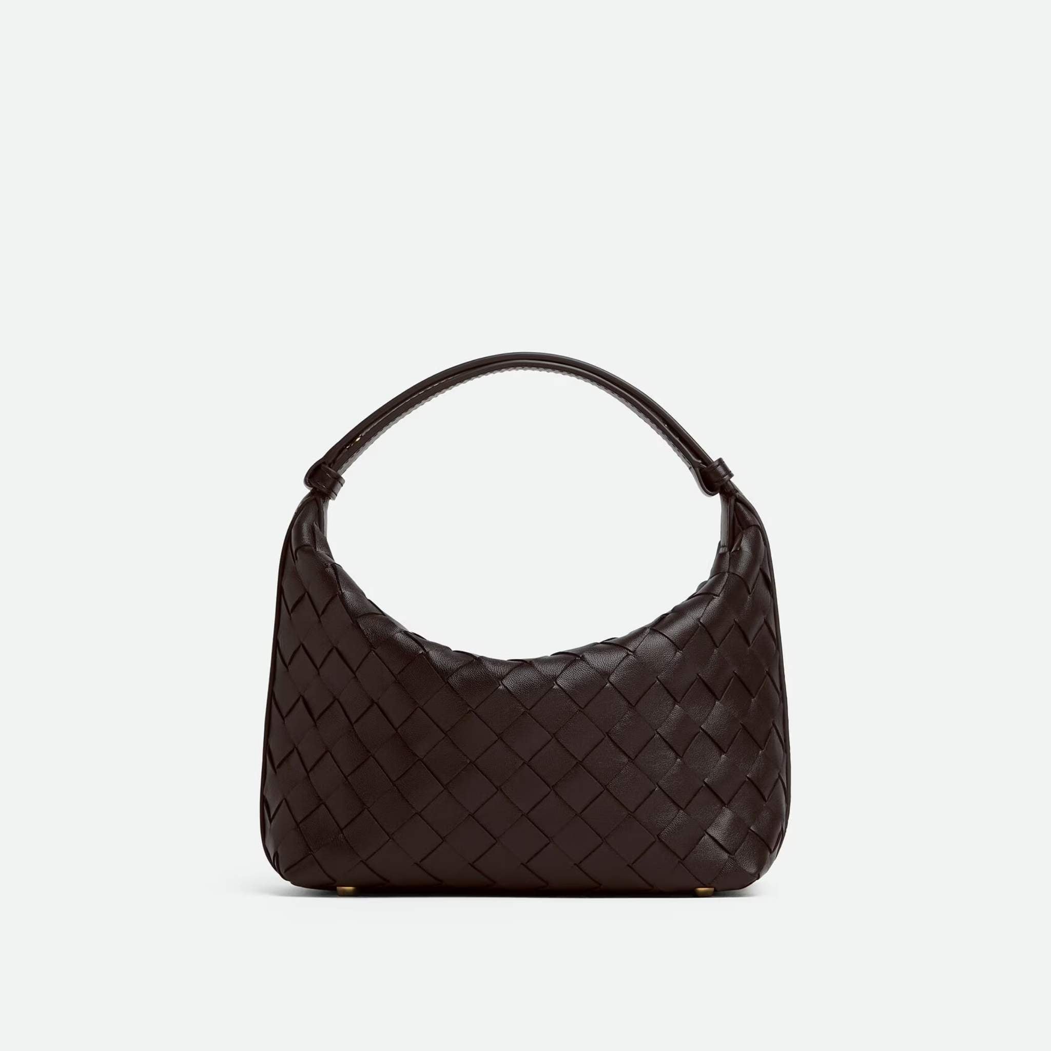 Bottega Veneta Wallace Intrecciato Leather Shoulder Bag, Fondant, Front