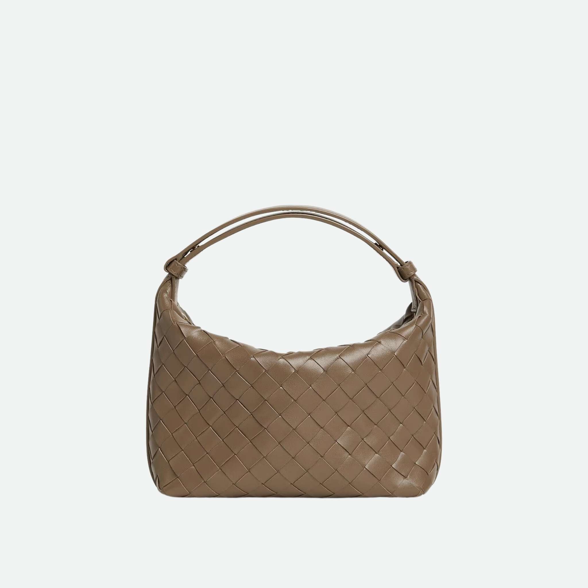 Bottega Veneta Wallace Intrecciato Leather Shoulder Bag, Pinecone, Front