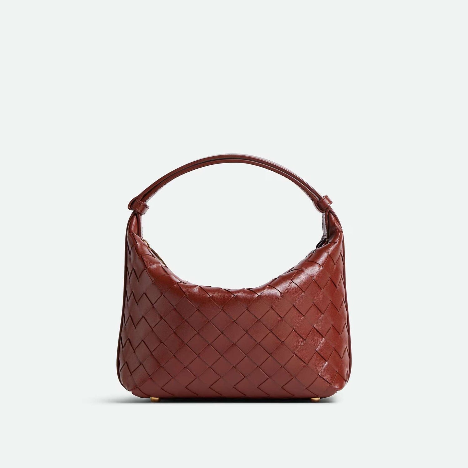 Bottega Veneta Wallace Intrecciato Leather Shoulder Bag, Sapele, Front