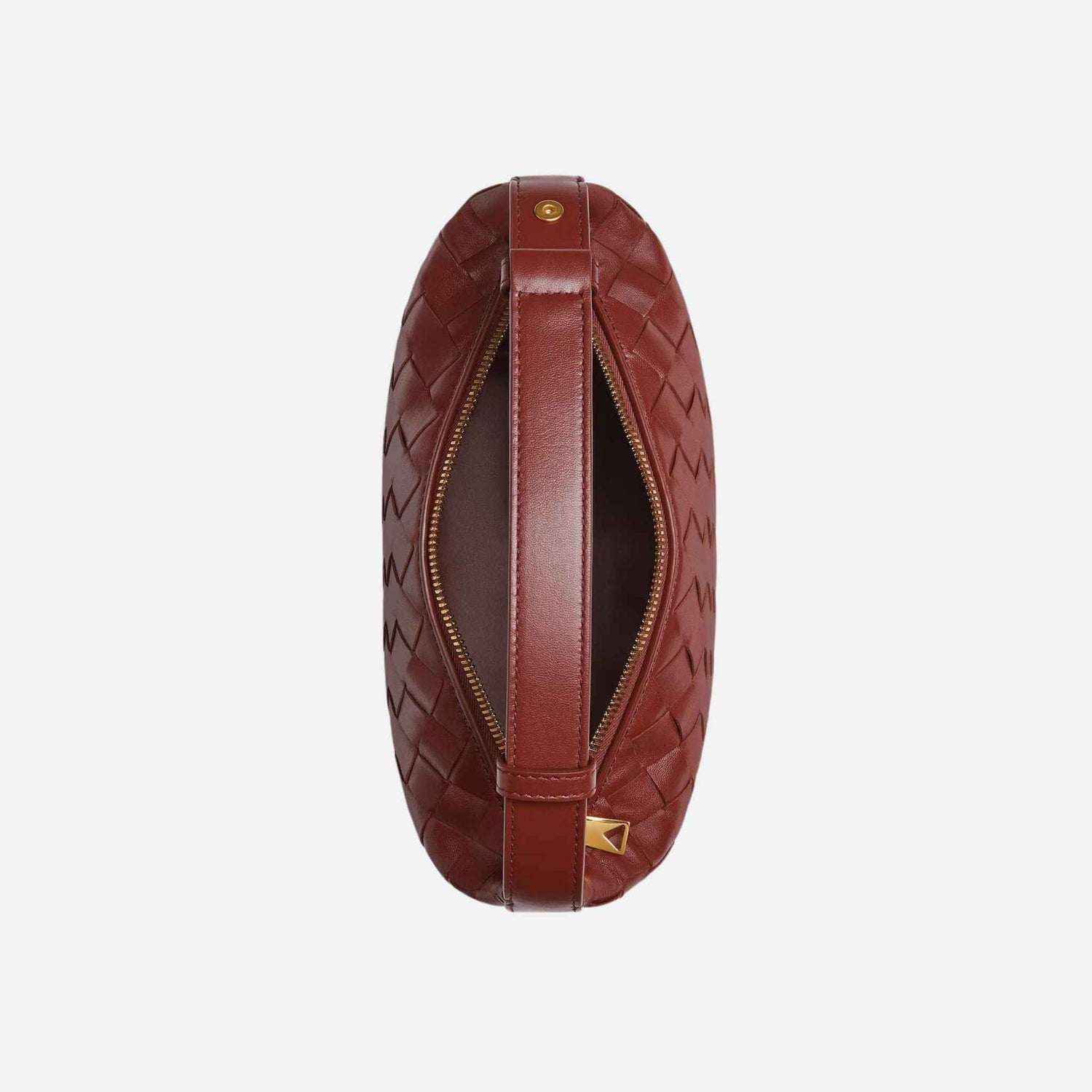 Bottega Veneta Wallace Intrecciato Leather Shoulder Bag, Sapele, Top