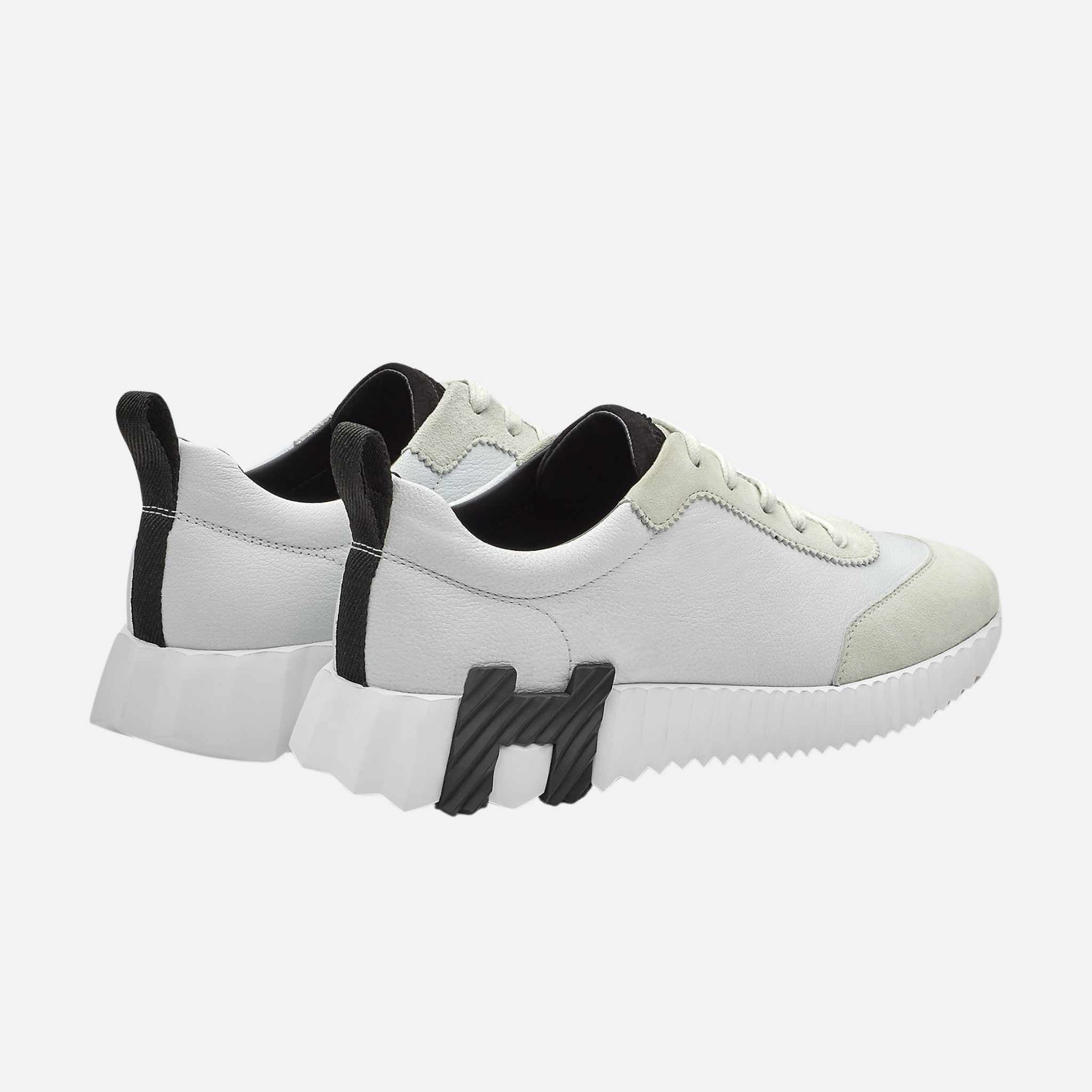 Hermes Bouncing Sneaker Sport Goatskin Suede Women, Blanc, Back