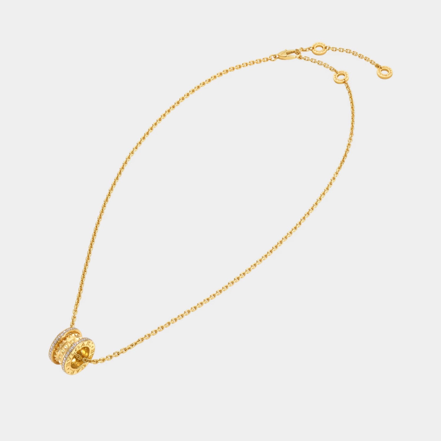 Bvlgari B.zero1 Pendant studded spiral pavé diamonds edges Necklace Yellow Gold, Far