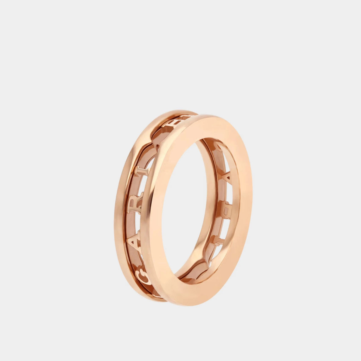 B.zero1 gold One-Band Ring With Openwork Logo Spiral