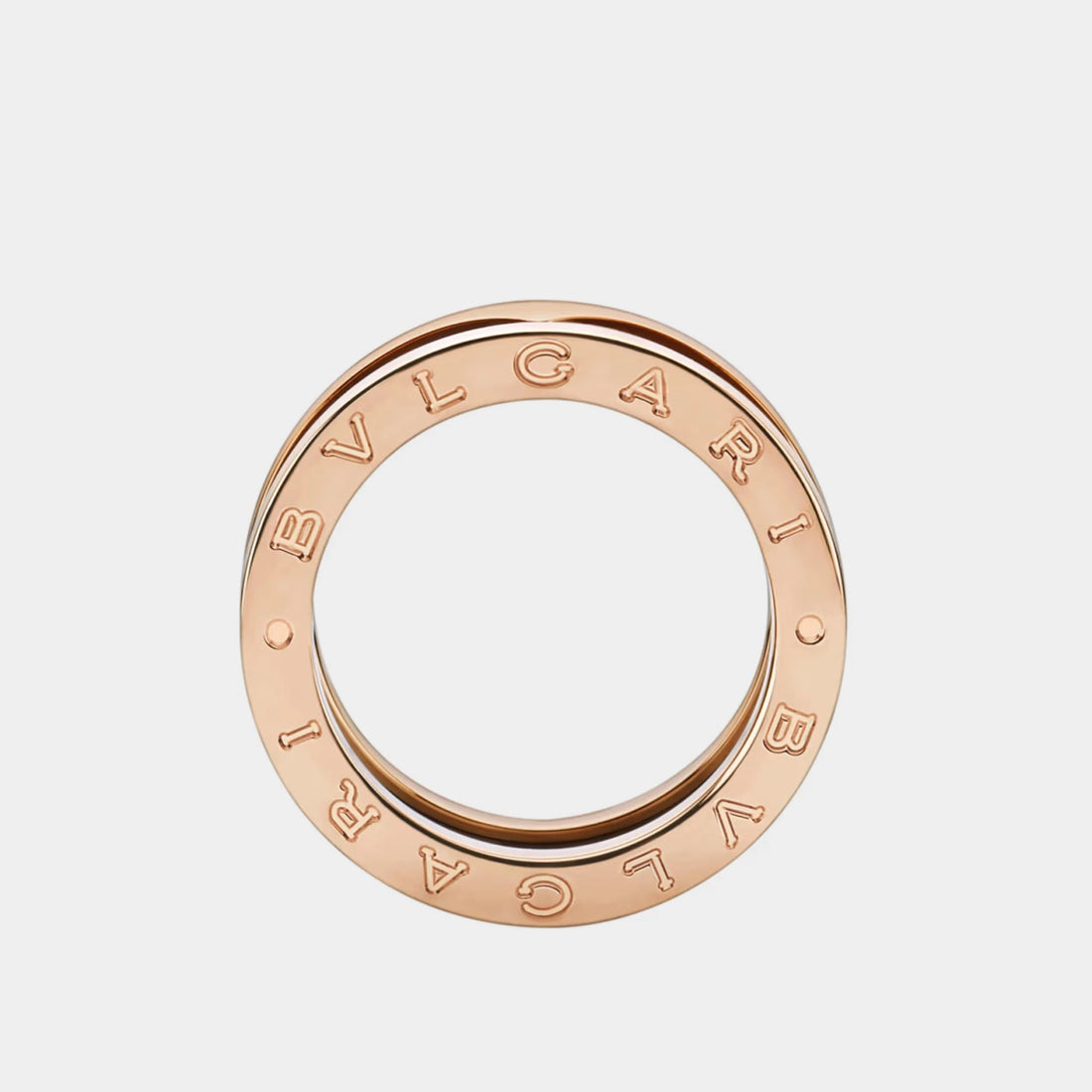 Bvlgari B.zero1 خاتم ثنائي الحلقات حلقتان من الذهب الوردي - حلزون من السيراميك الأسود، جانب