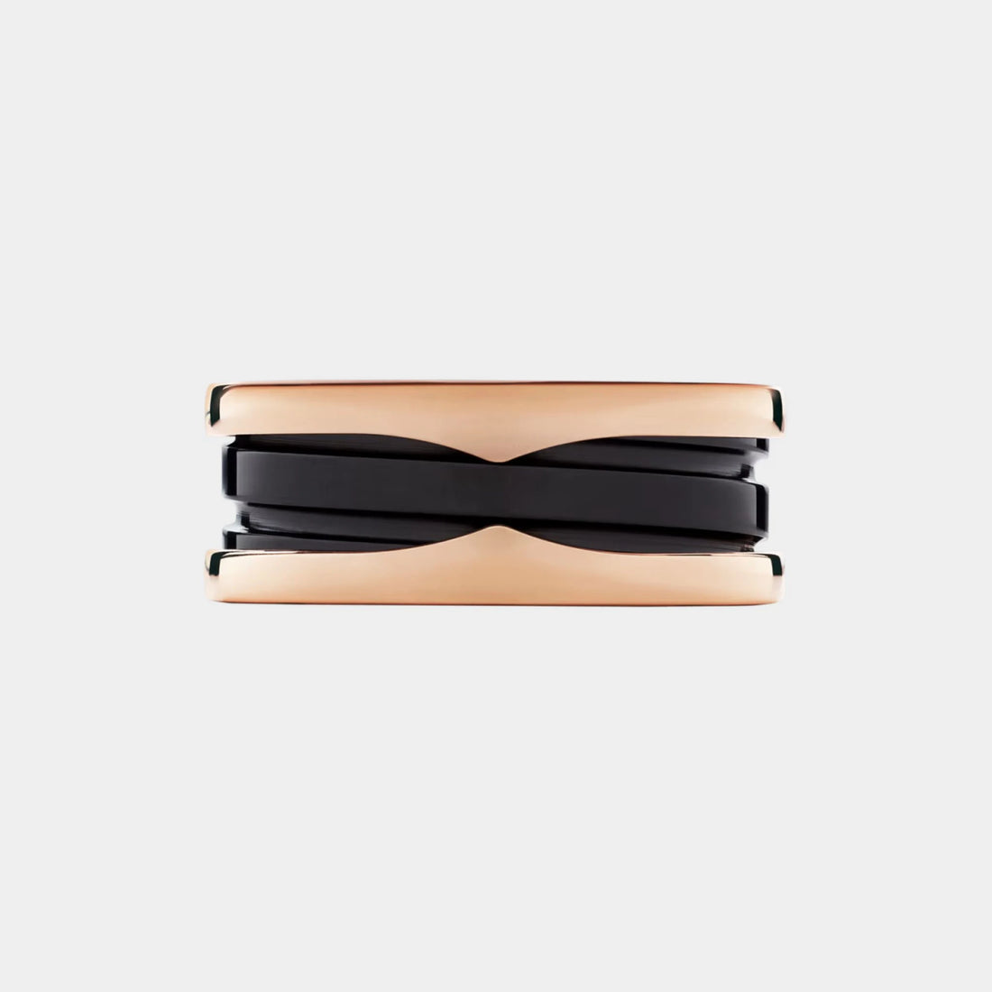 Bvlgari B.zero1 two-band ring Two Rose Gold Loops-Black Ceramic Spiral, Top 