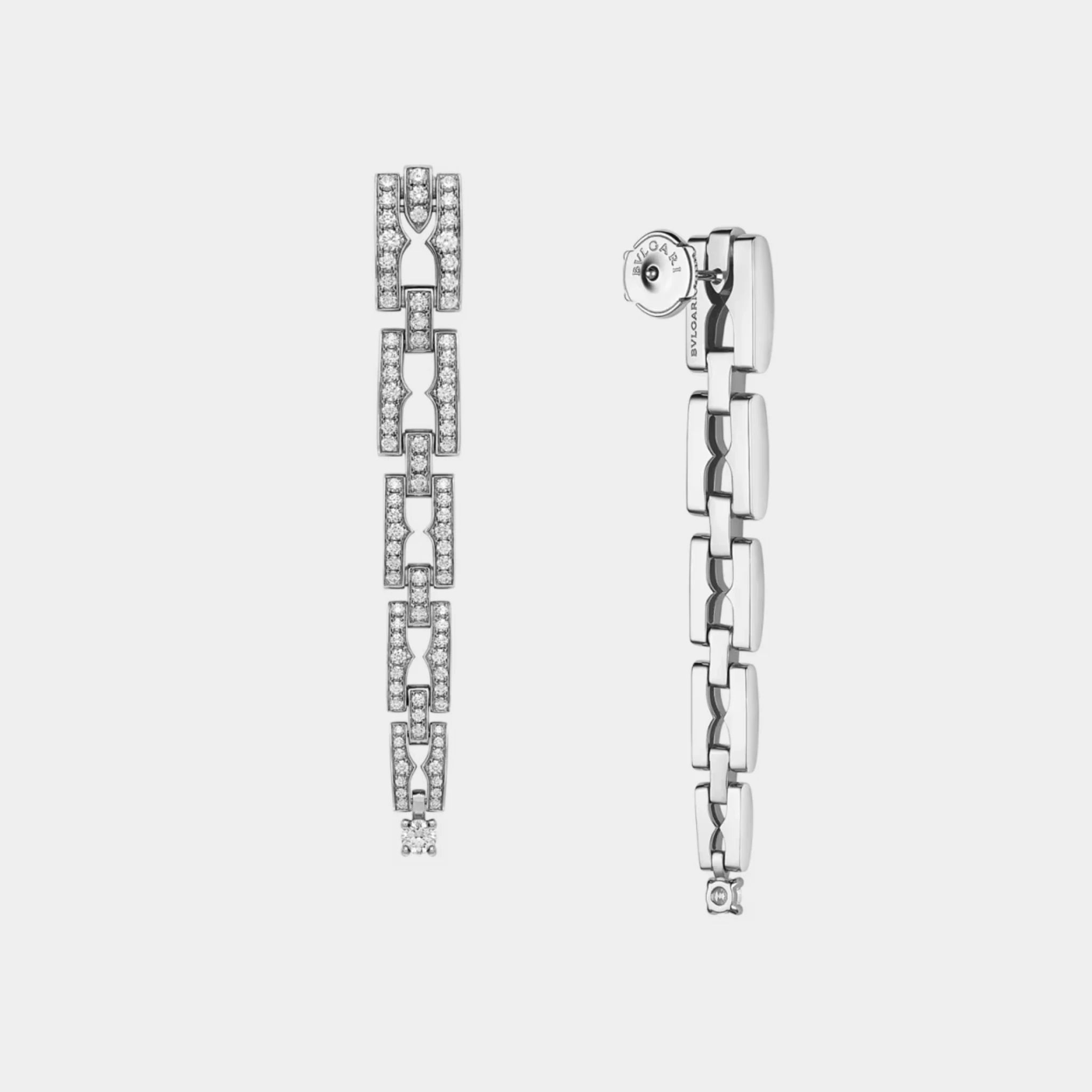 B.zero1 White Gold Earrings - Pavé Diamonds, Back