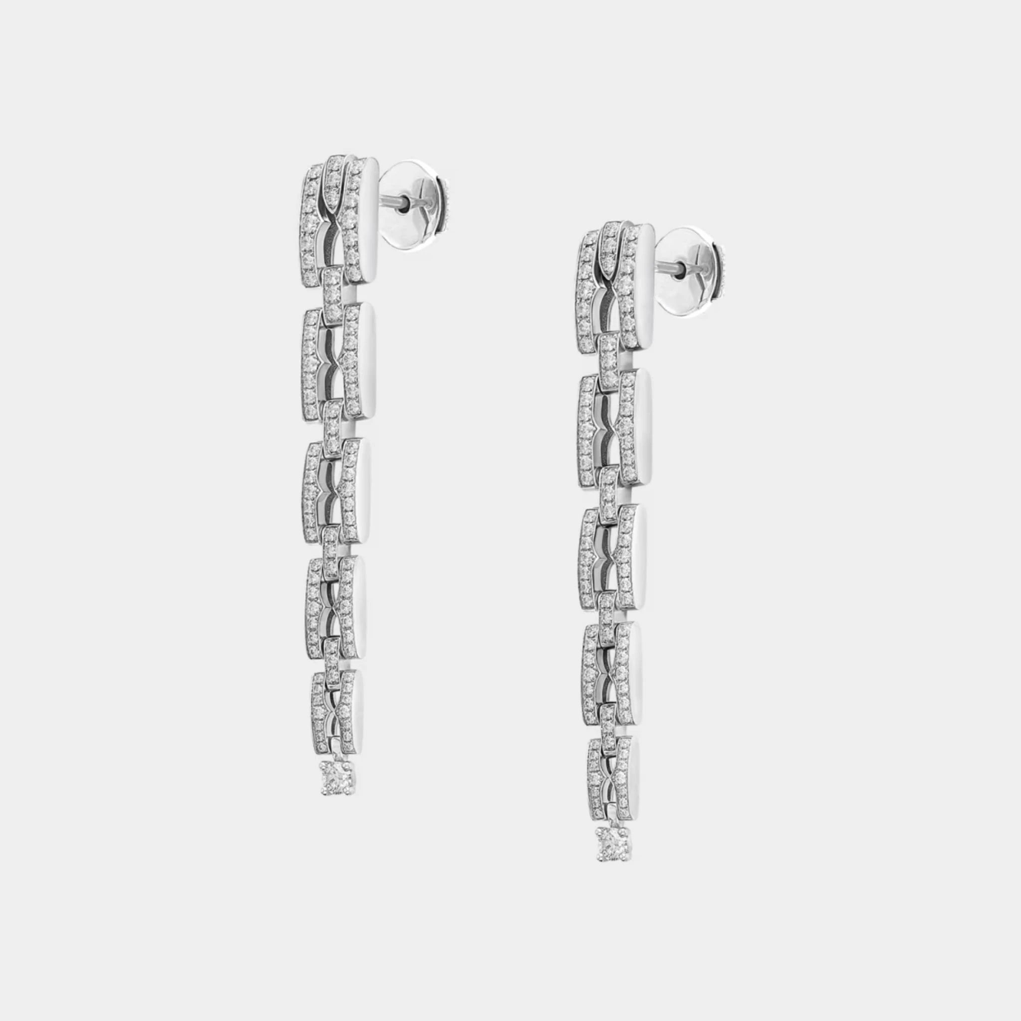 B.zero1 White Gold Earrings - Pavé Diamonds, Side