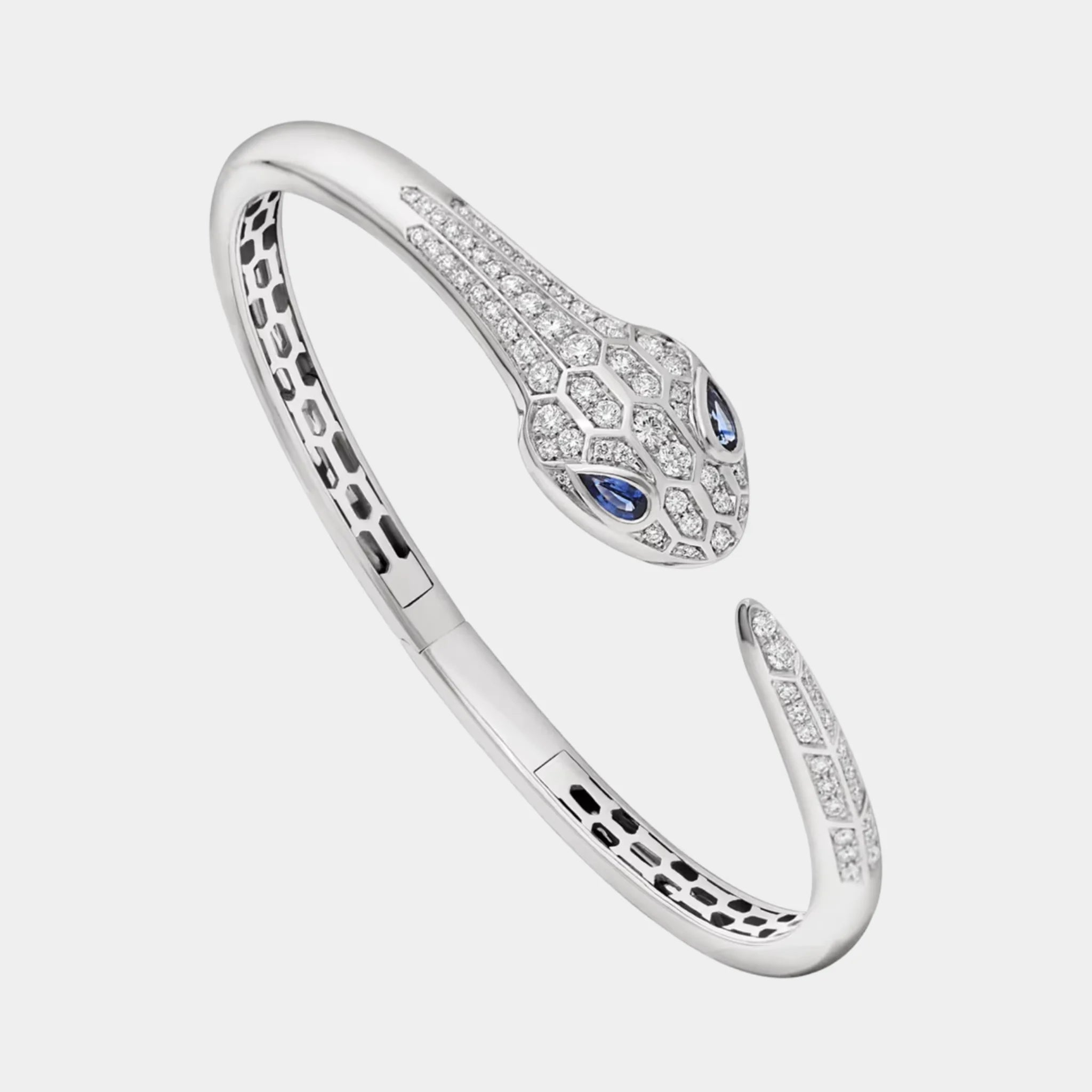 Bvlgari Serpenti Seduttori Bracelet with Blue Sapphire &amp; Diamonds, White Gold, Side