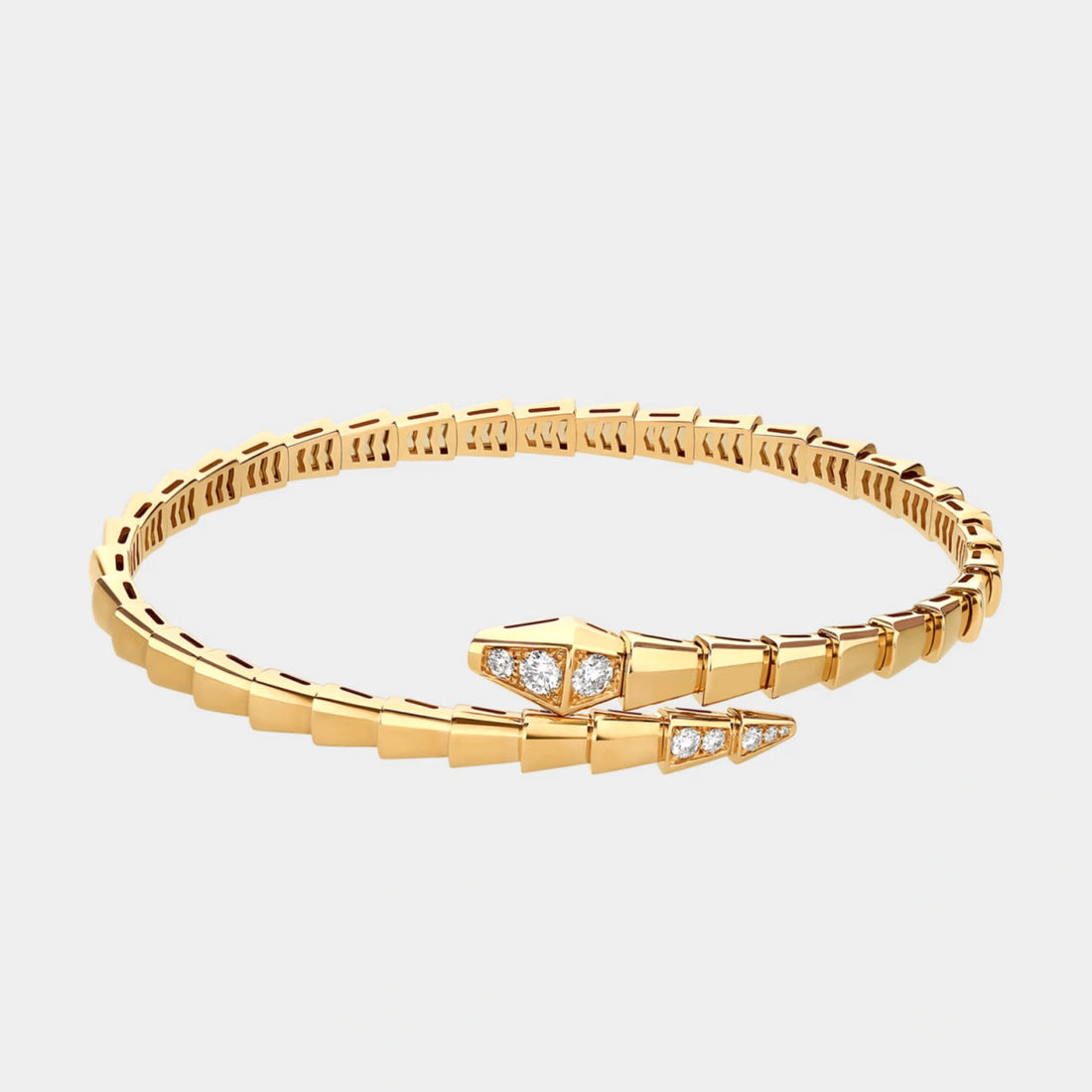 Serpenti Viper Bracelet Diamonds, Yellow Gold, Side