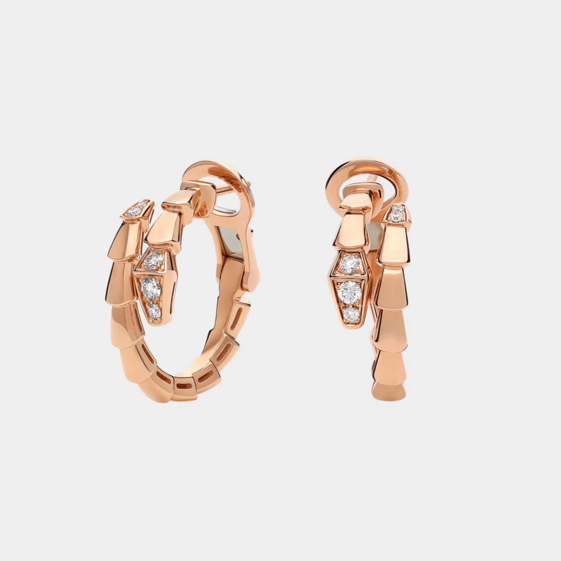 Bvlgari Serpenti Viper Diamond Earrings, Rose Gold, Side