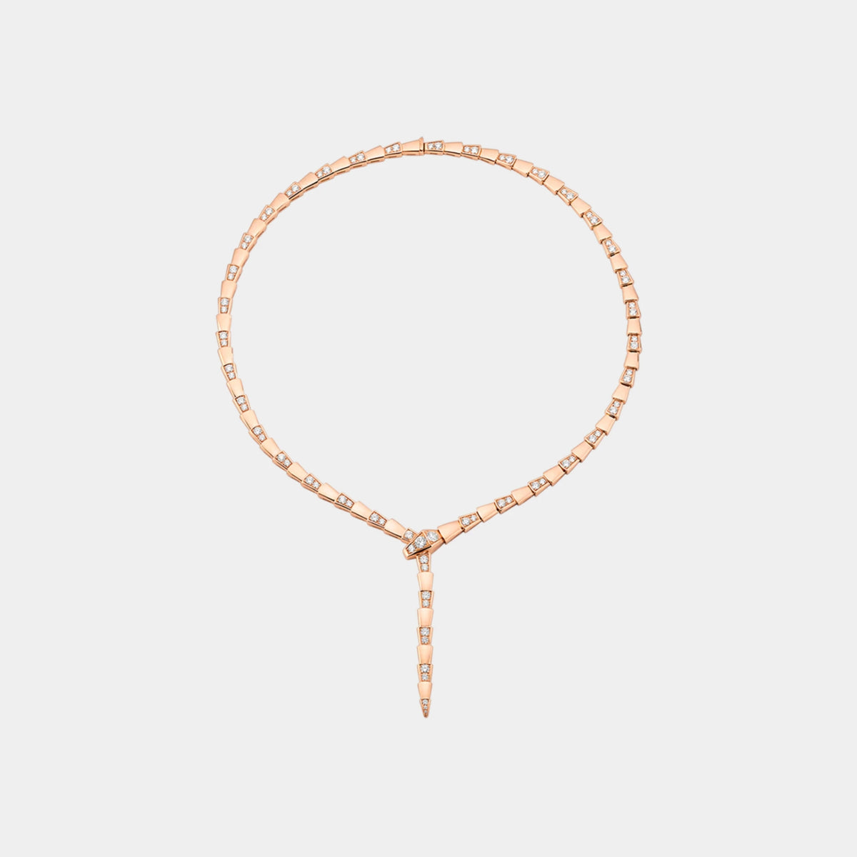 Serpenti Viper Thin Necklace Set with Demi Pave Diamonds