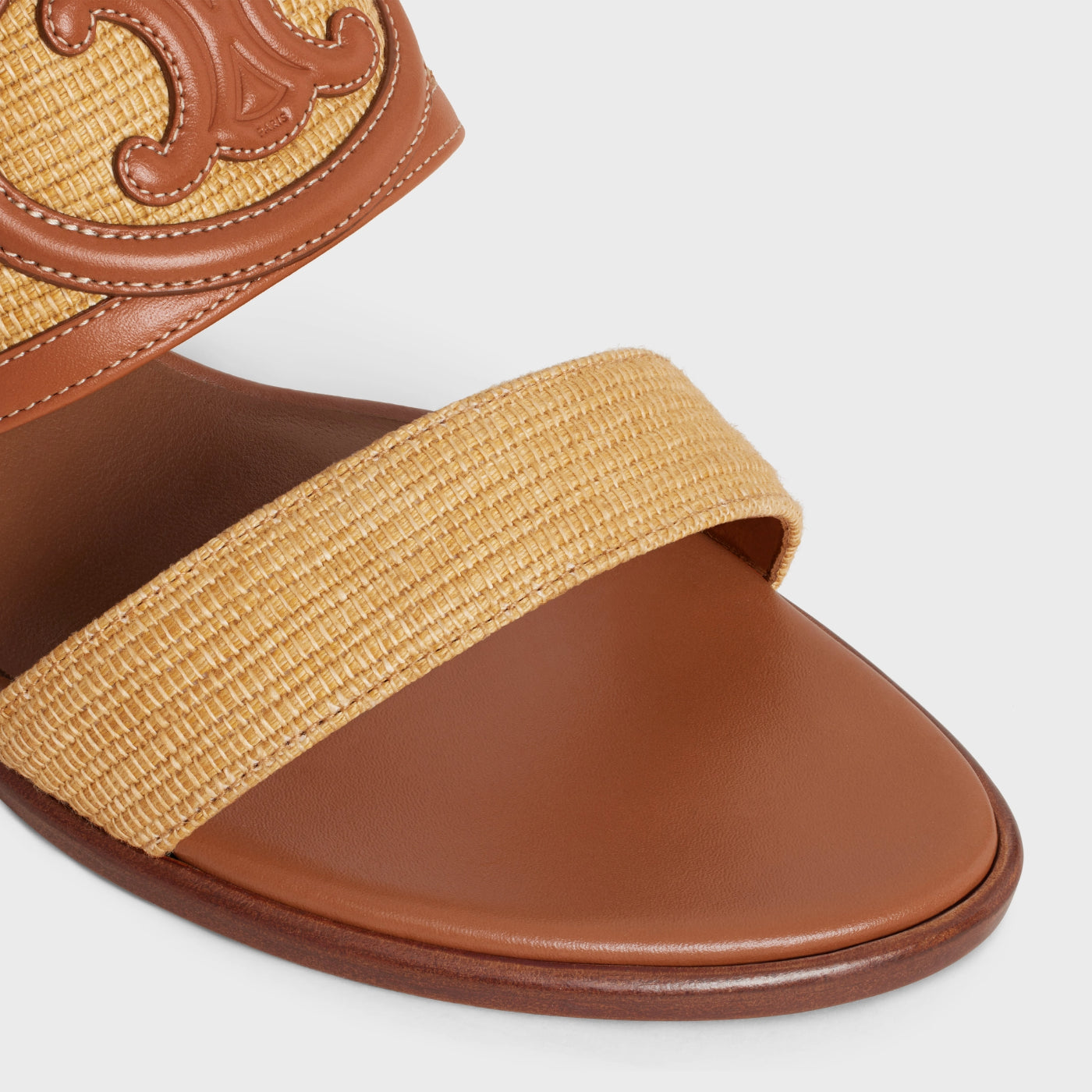 Appoline Mule In Raffia &amp; Calfskin