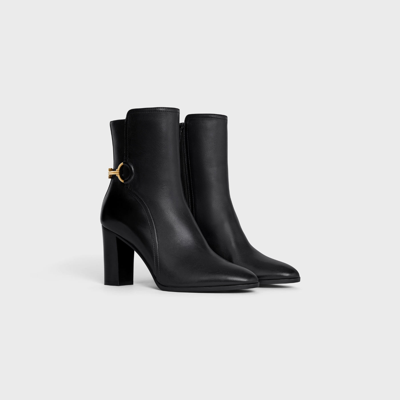 Celine Claude Mid Boot With Triomphe Spur In Calfskin