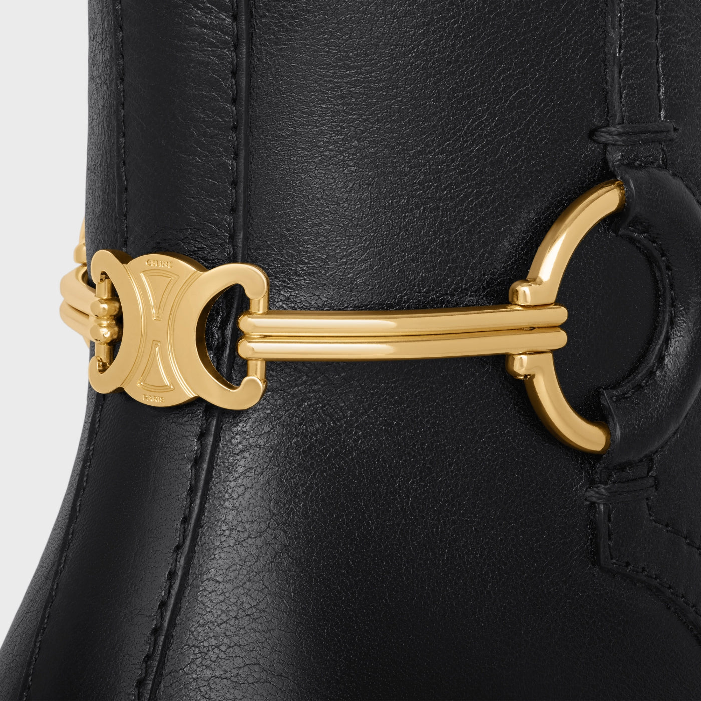 Celine Claude Mid Boot With Triomphe Spur In Calfskin