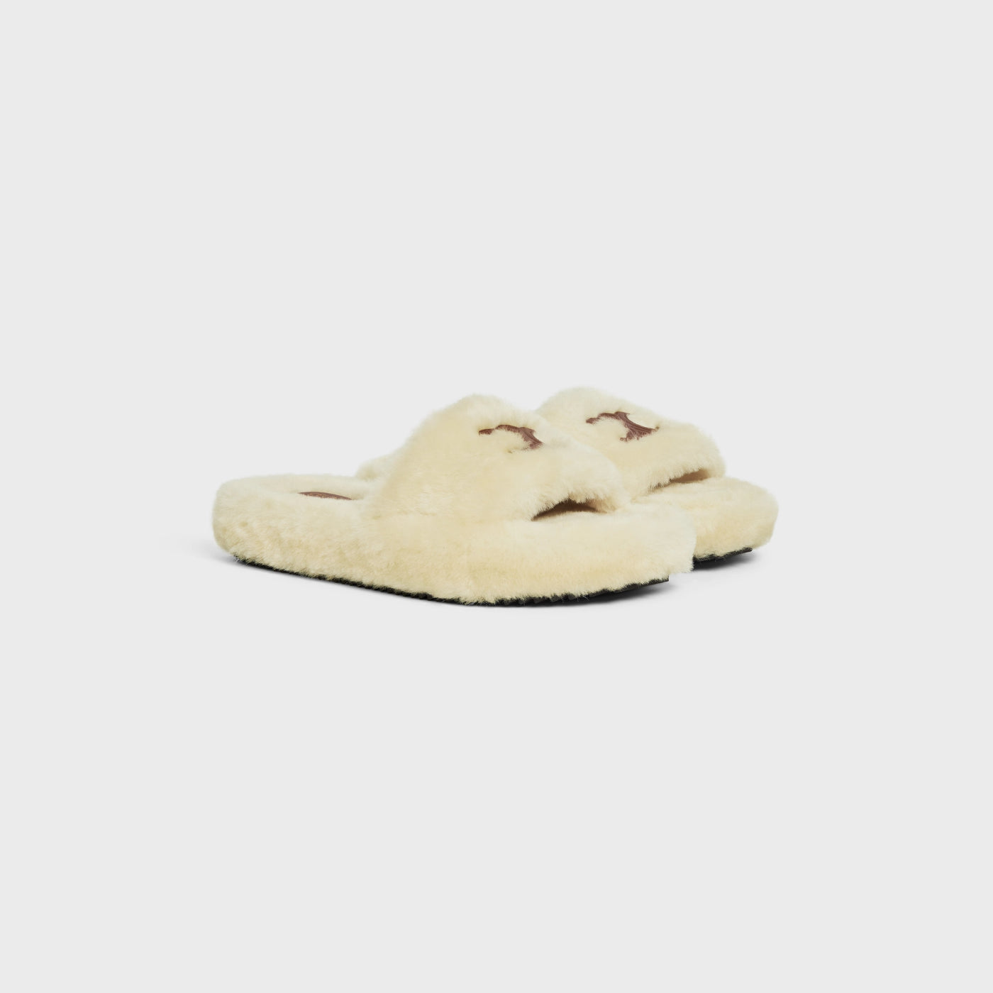 Celine Fur Slides In Shearling