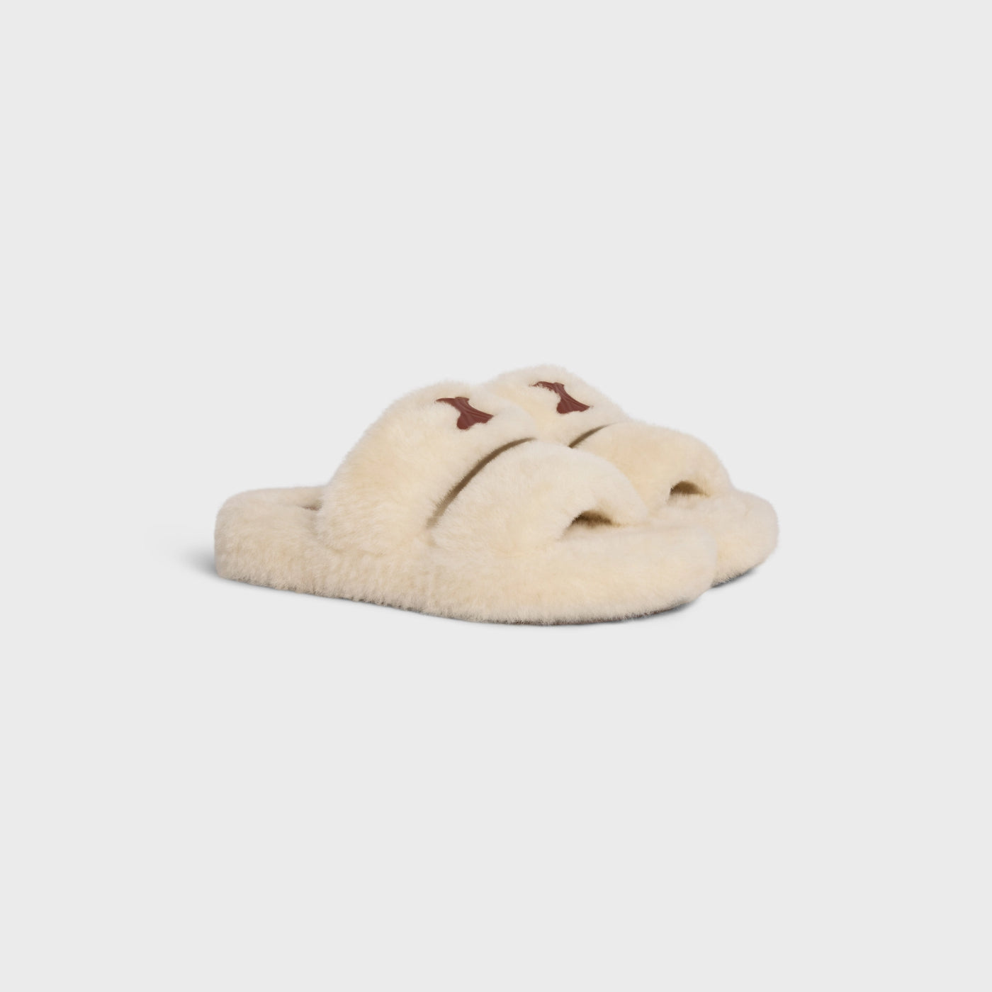 Fur Slides Triomphe In Shearling