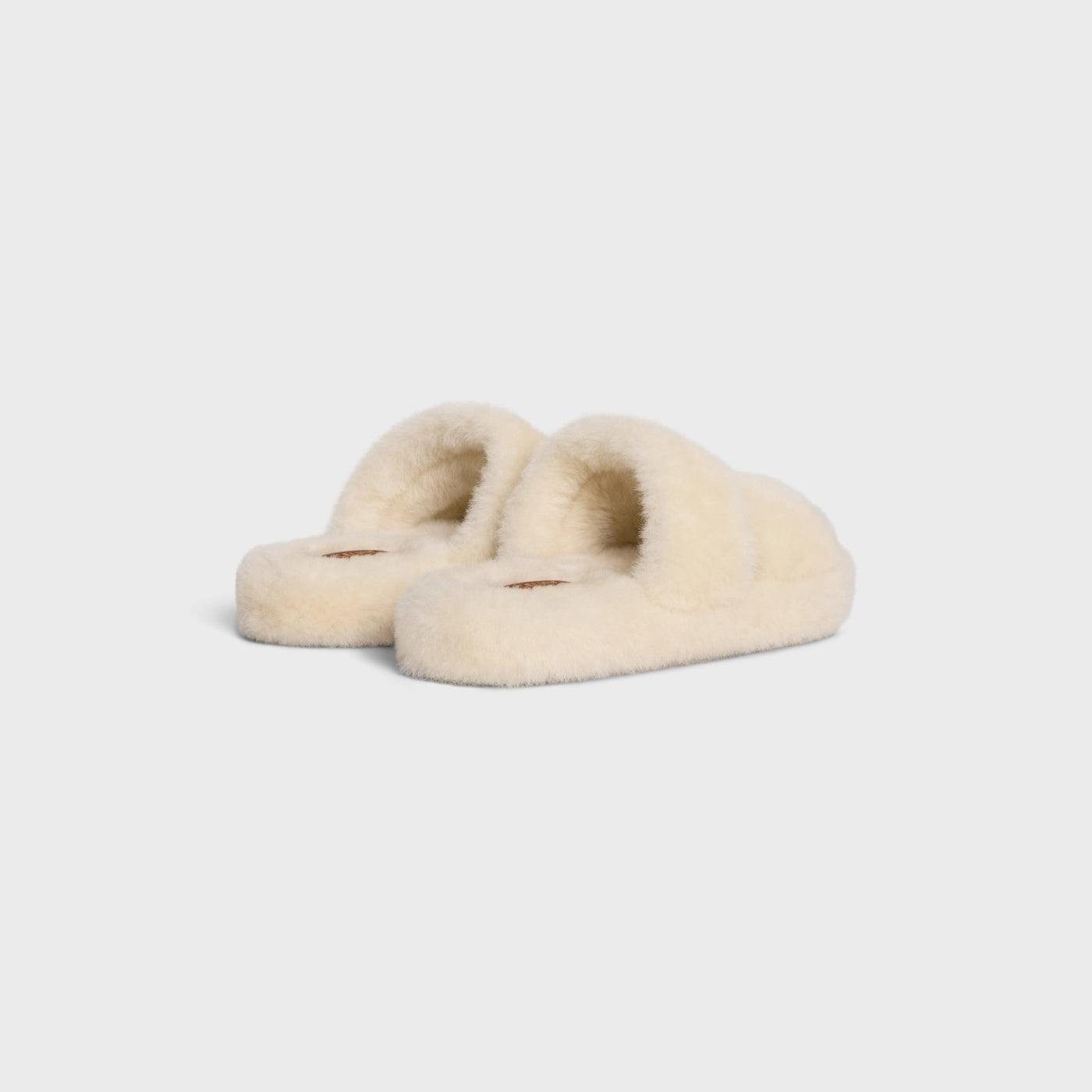 Celine Fur Slides Triomphe In Shearling