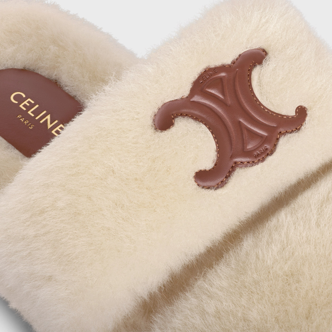 Fur Slides Triomphe In Shearling