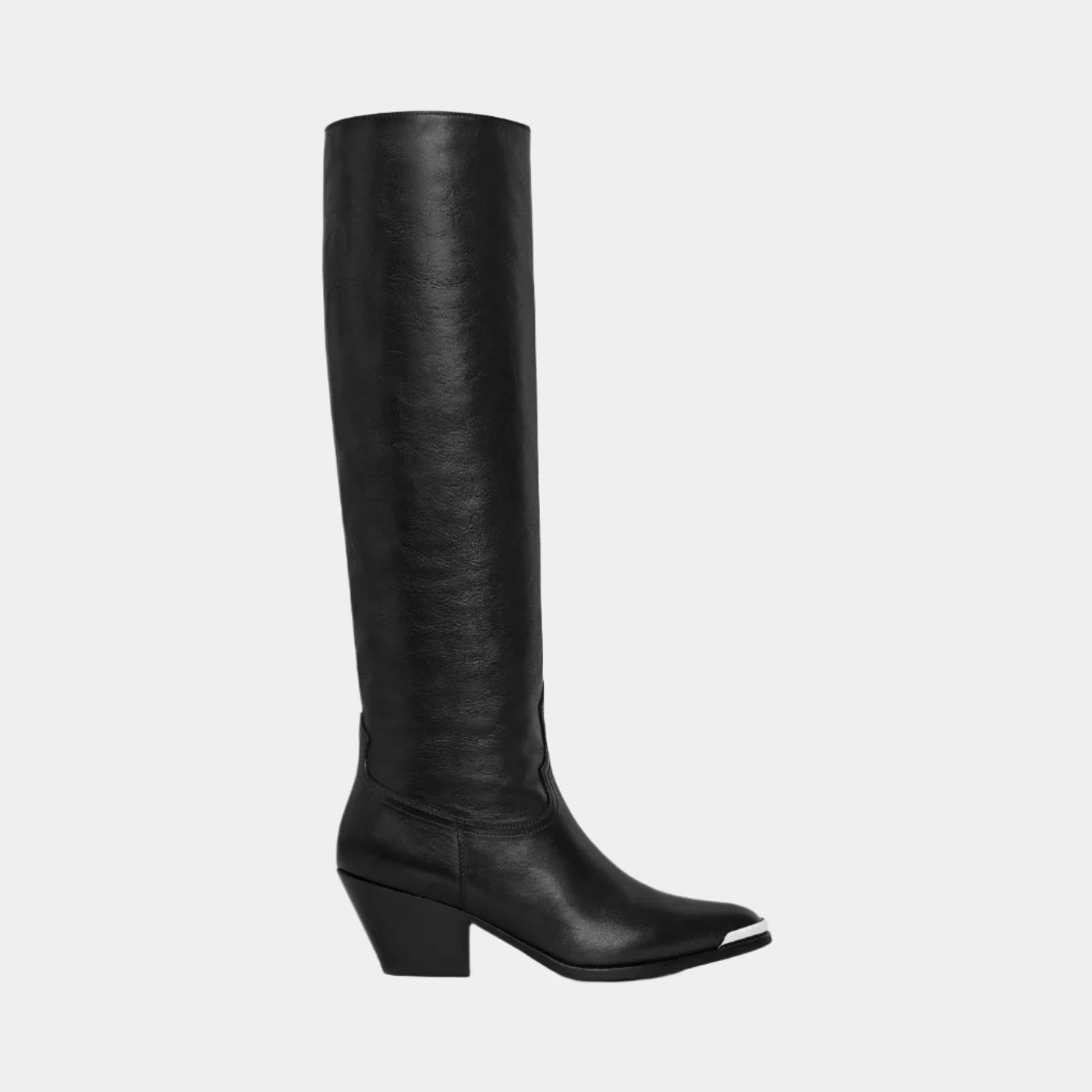 Celine Lola Boots High Western Boots With Metal Toe In Calfskin