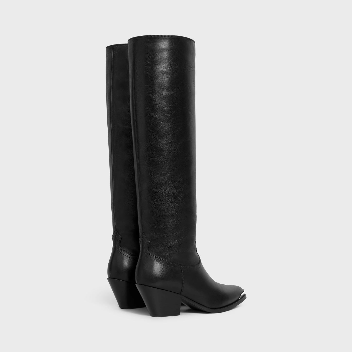 Celine Lola Boots High Western Boots With Metal Toe In Calfskin