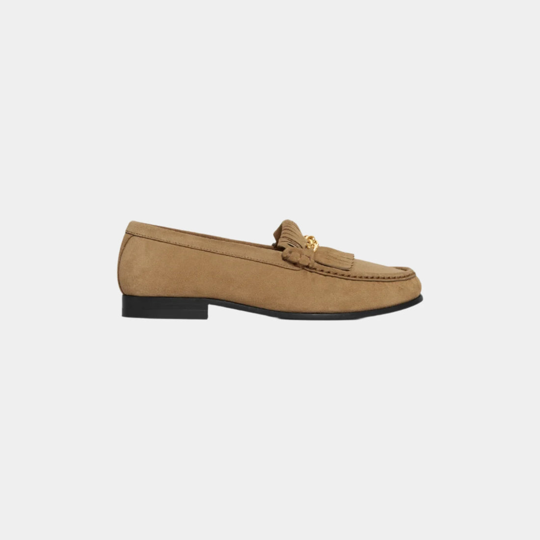 Luco Loafer With Fringes In Suede Calfskin