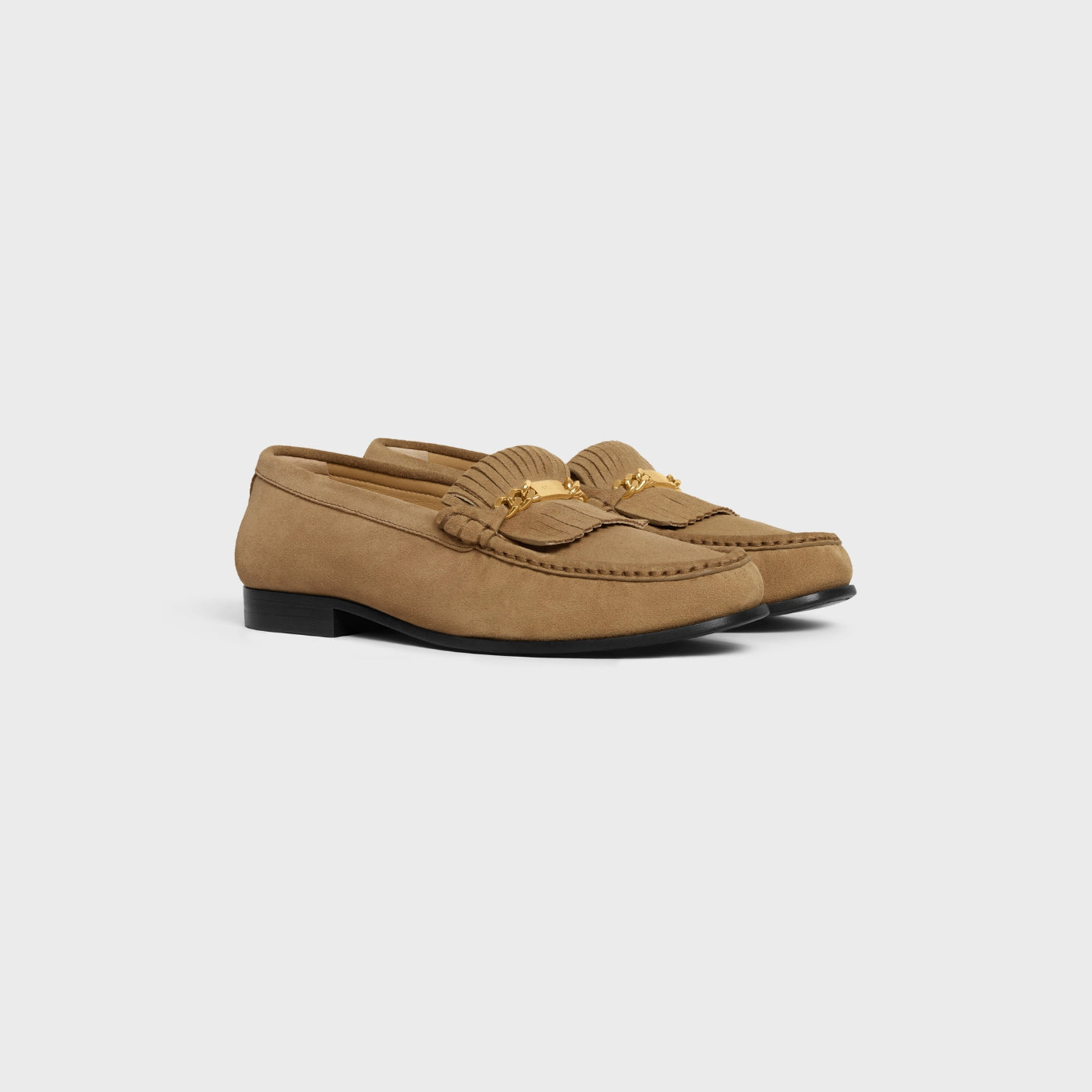 Celine Luco Loafer With Fringes In Suede Calfskin