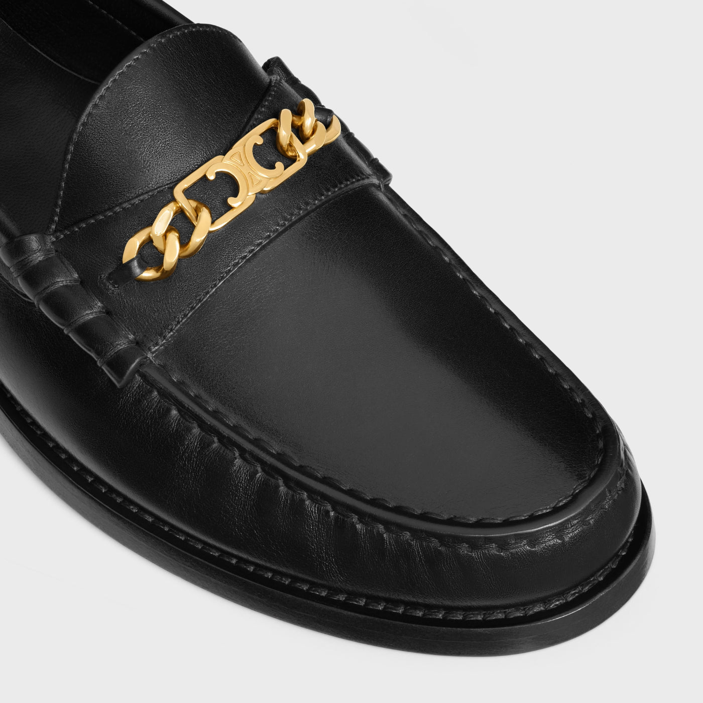 Celine Luco Triomphe Chain Loafer In Calfskin