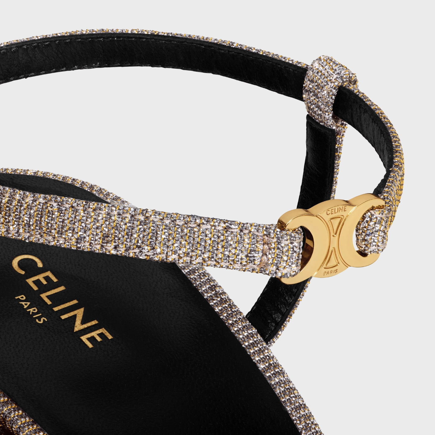 Celine Soir Sandal In Iridescent Fabric