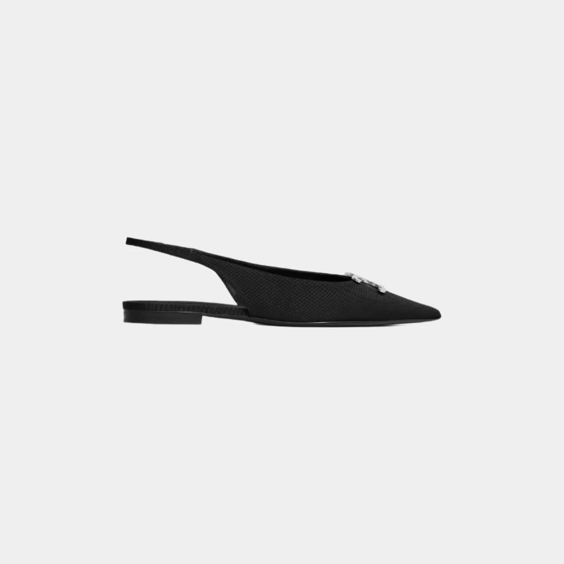 Celine Alma Triomphe Flat Slingback In Gros-Grain