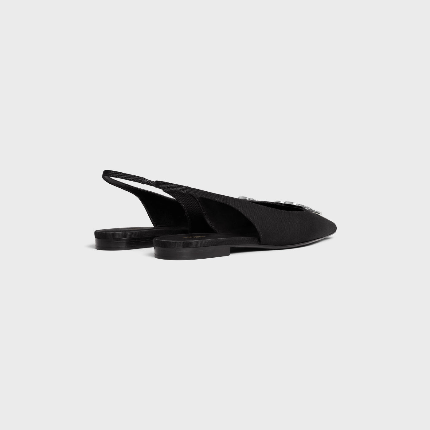 Celine Alma Triomphe Flat Slingback In Gros-Grain