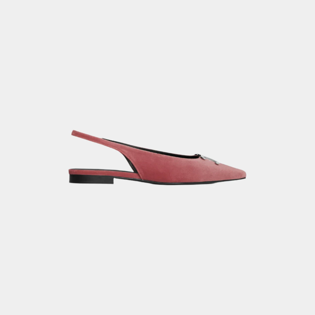 Celine Alma Triomphe Flat Slingback In Velvet